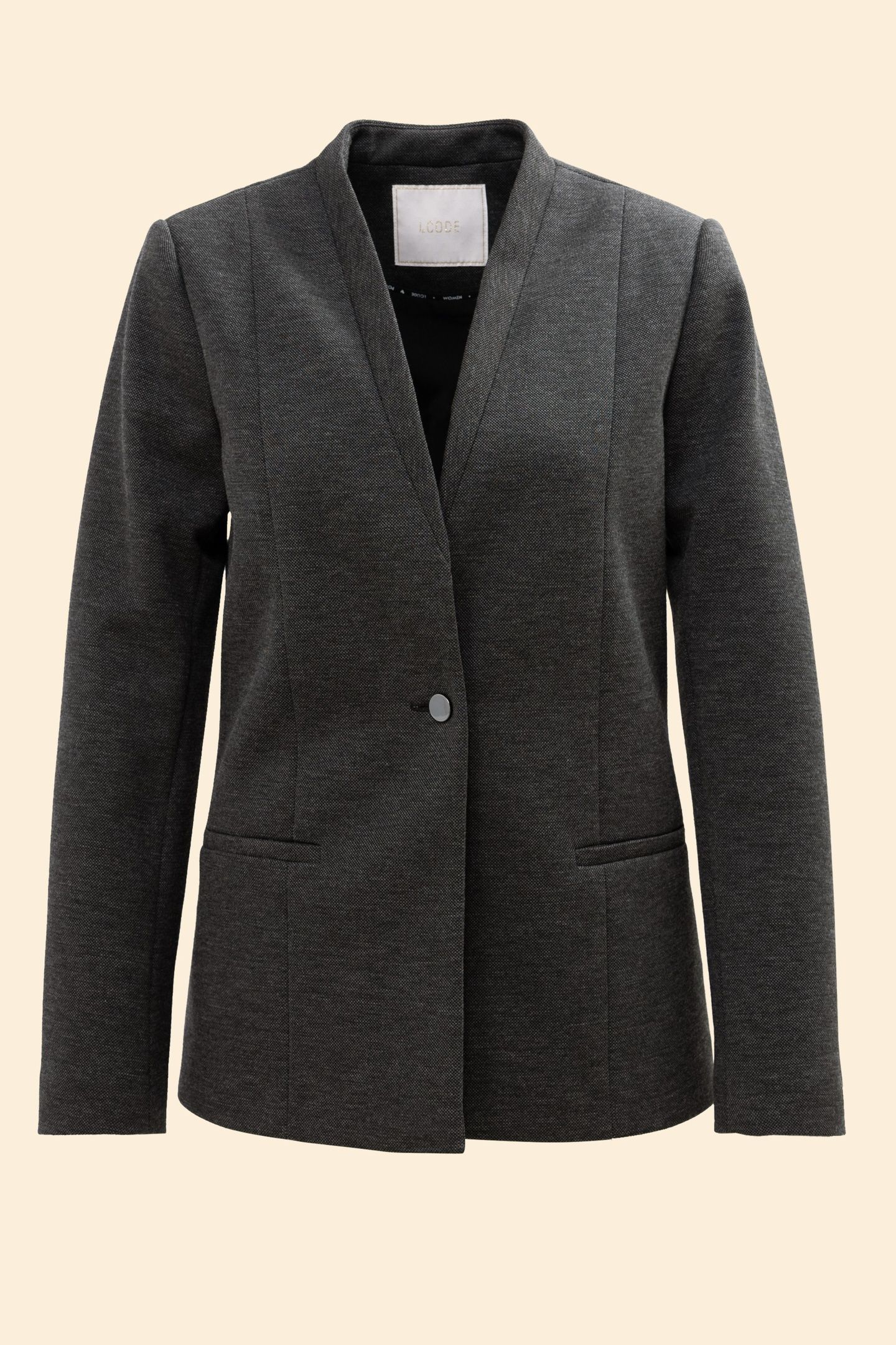 GREY SEMI-PLAIN KNIT SUIT JACKET JULIE 4