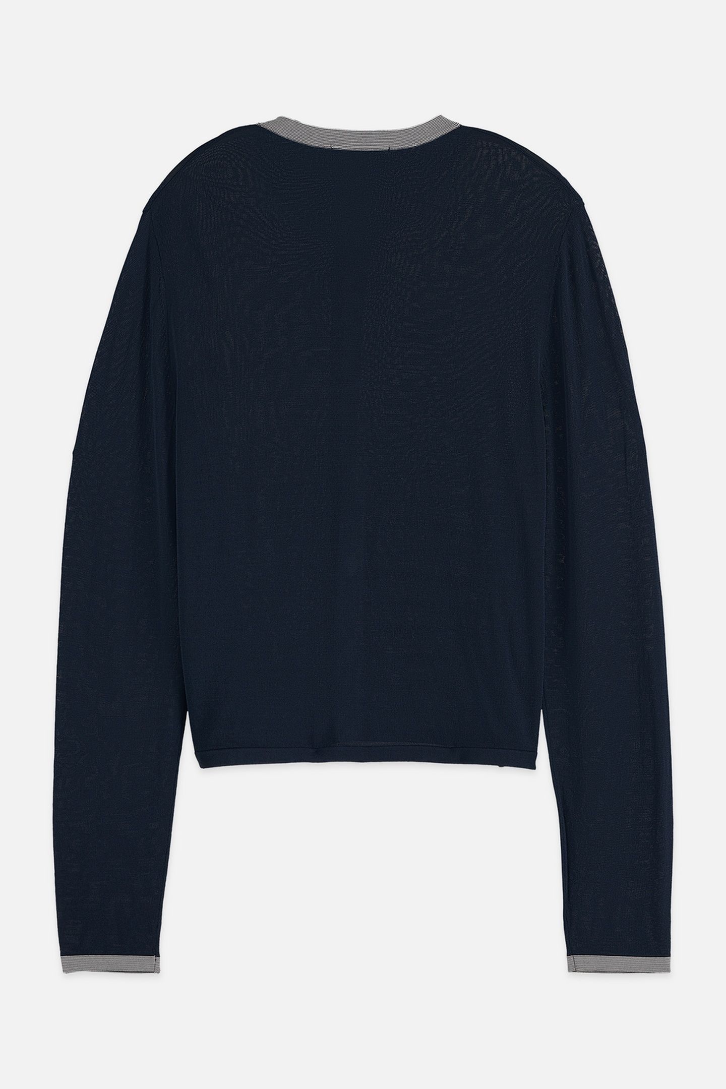 STRIPE TRIM RELAXED CARDIGAN CARBON 2