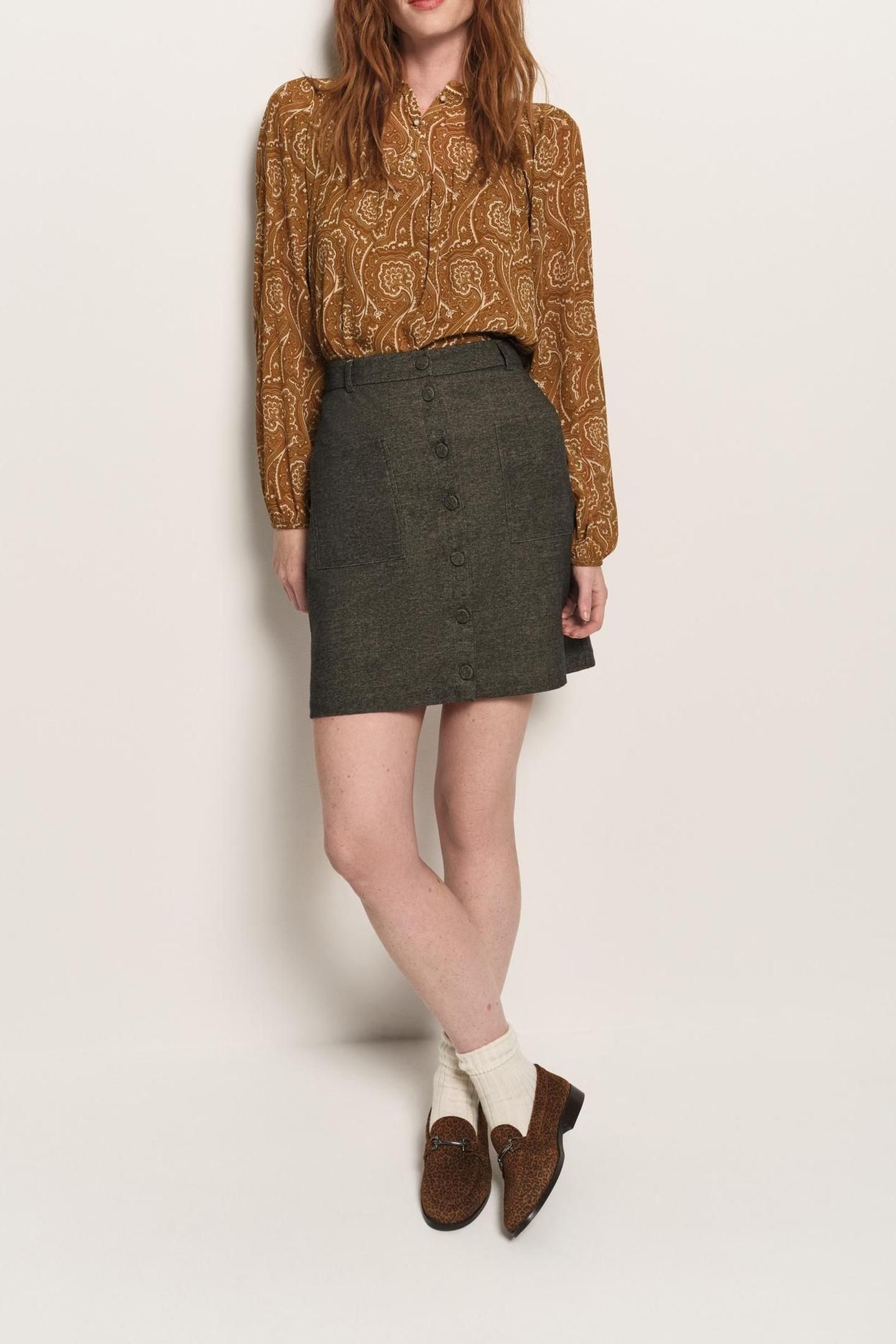 CHIKATO - YELLOW BLOUSE WITH RECYCLED POLYESTER FLORAL HARMO 4
