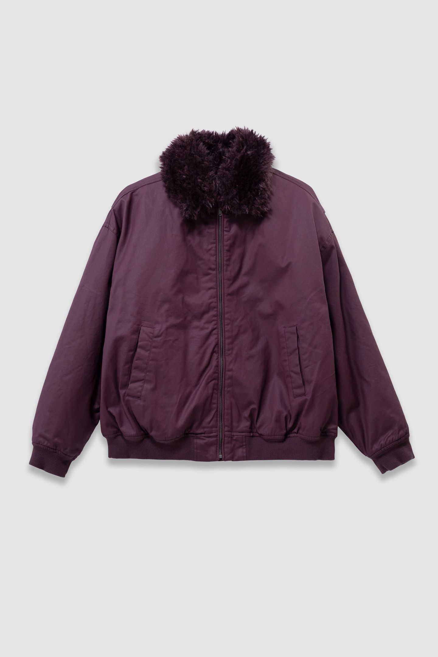 GIRLS’ BURGUNDY JACKET WITH DETACHABLE FUR-LINED COLLAR 3
