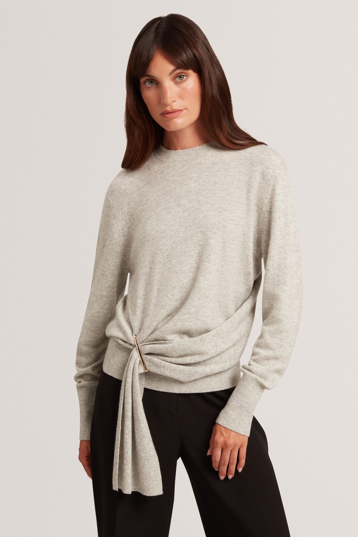 DRAPE DETAIL JUMPER GREY-MARL 1