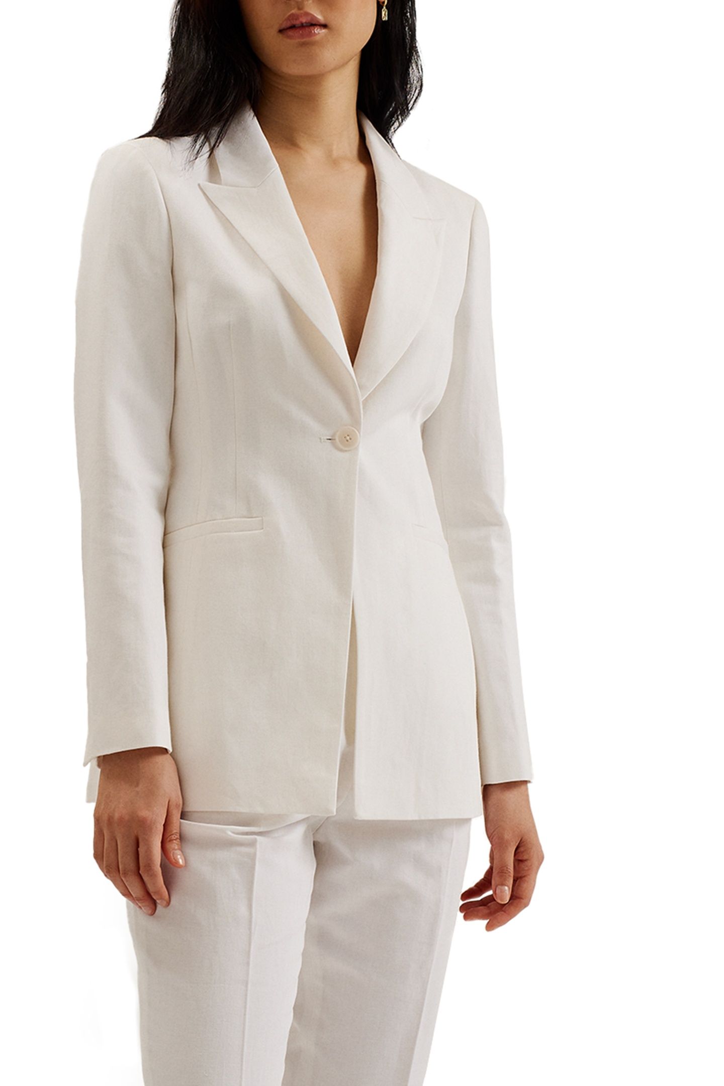 MUSUB TAILORED JACKET WITH FAUX POCKET WHITE 1