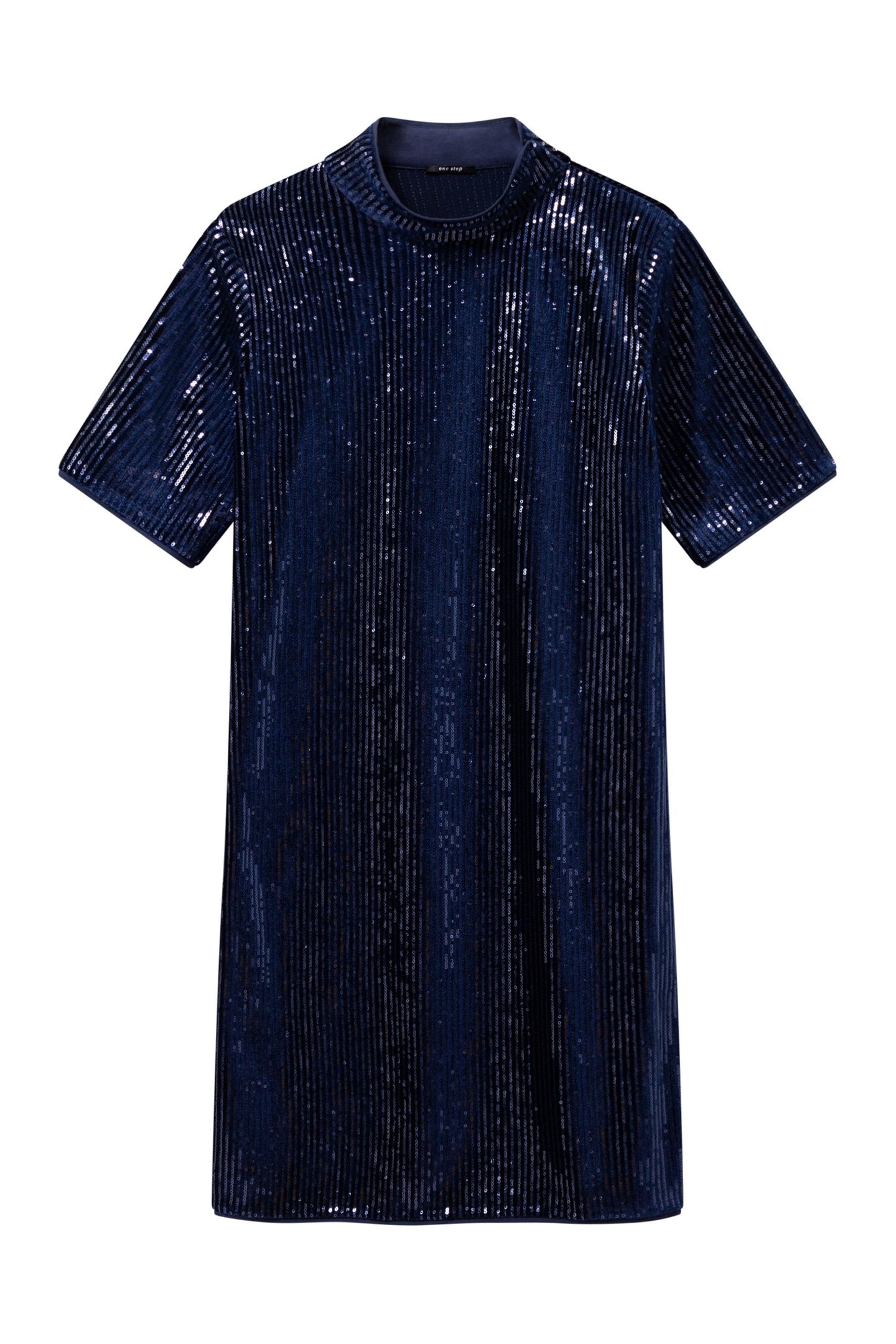 ROZE - NAVY KNIT DRESS WITH SEQUINS 1