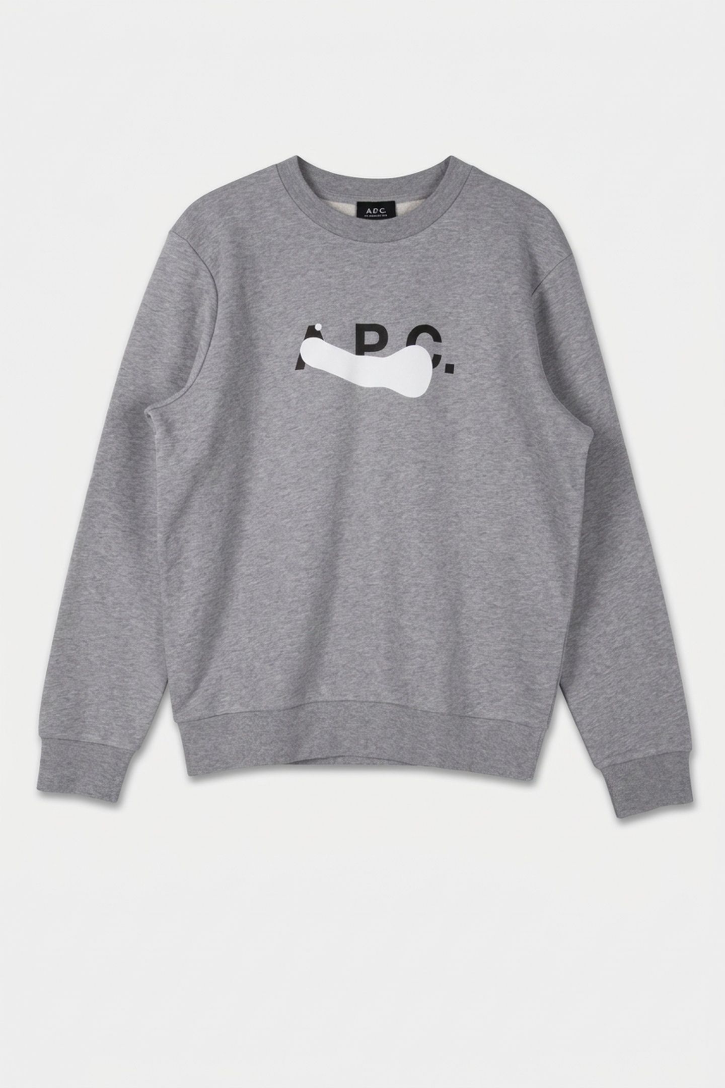 UNISEX SWEATSHIRT LONG SLEEVE STAIN WHITE HEATHERED GREY 5