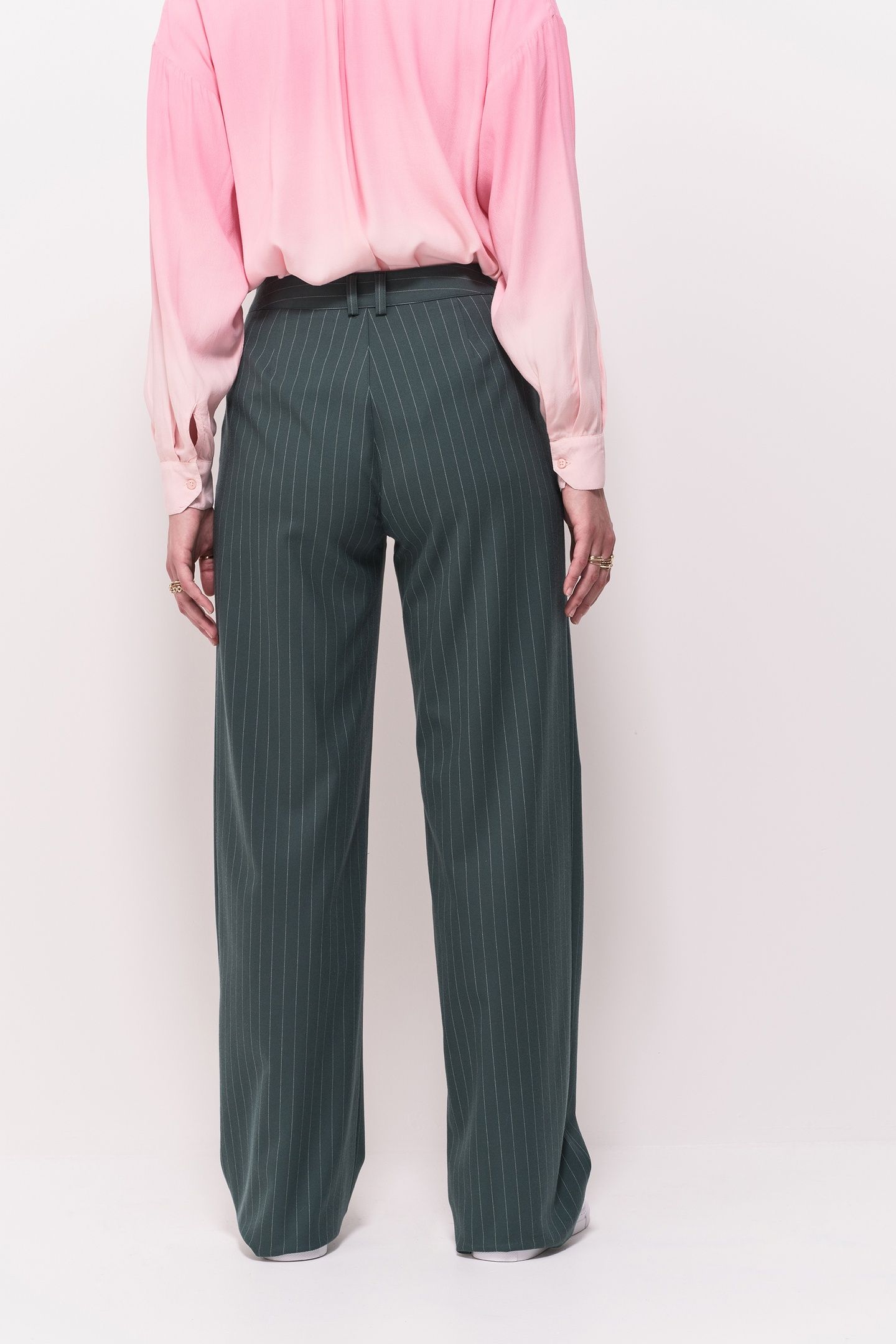 PALMA - GREEN SUIT TROUSERS WITH TENNIS STRIPES 2
