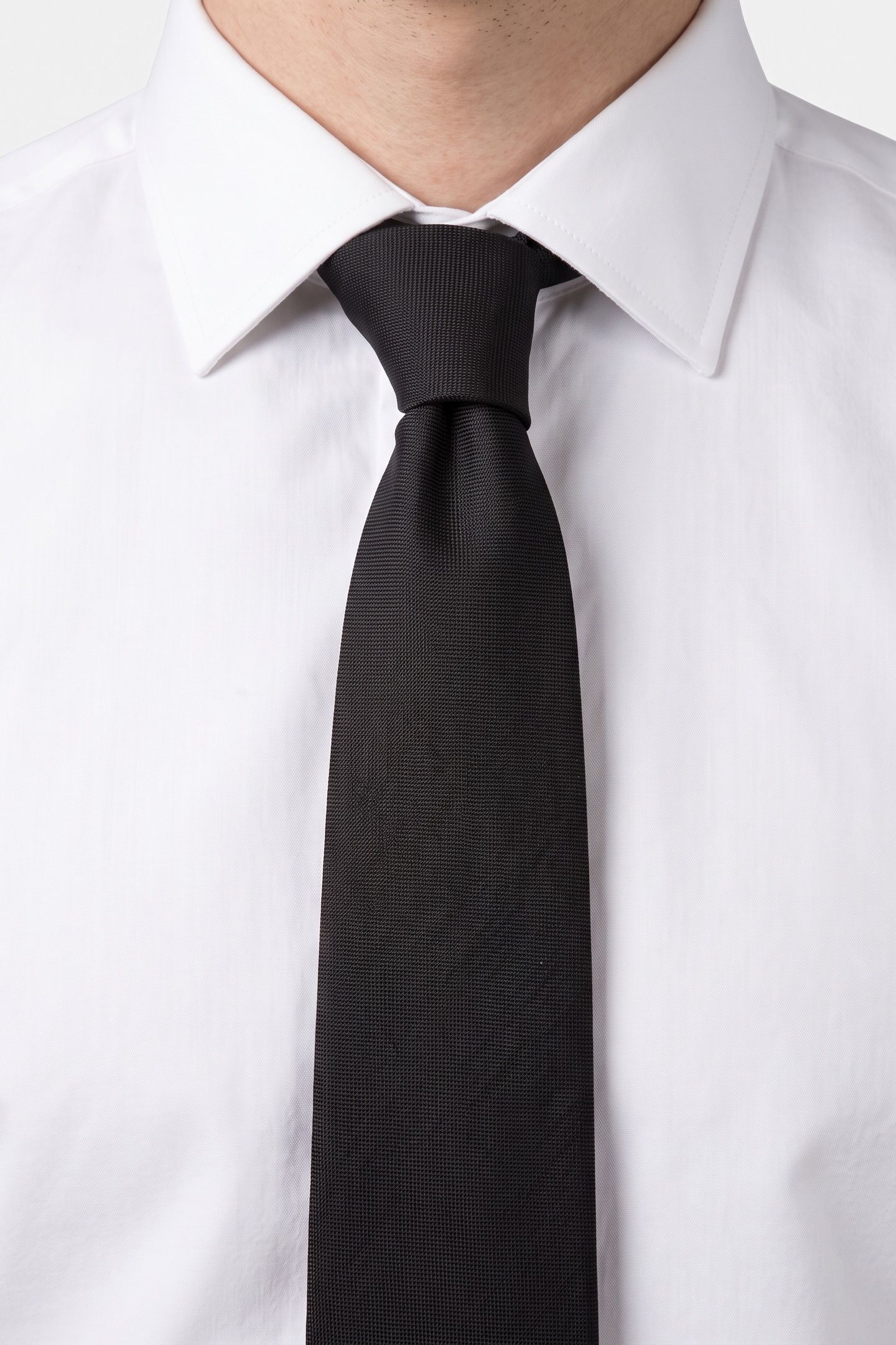 TRACY LINEN TEXTURED TIE BLACK 1