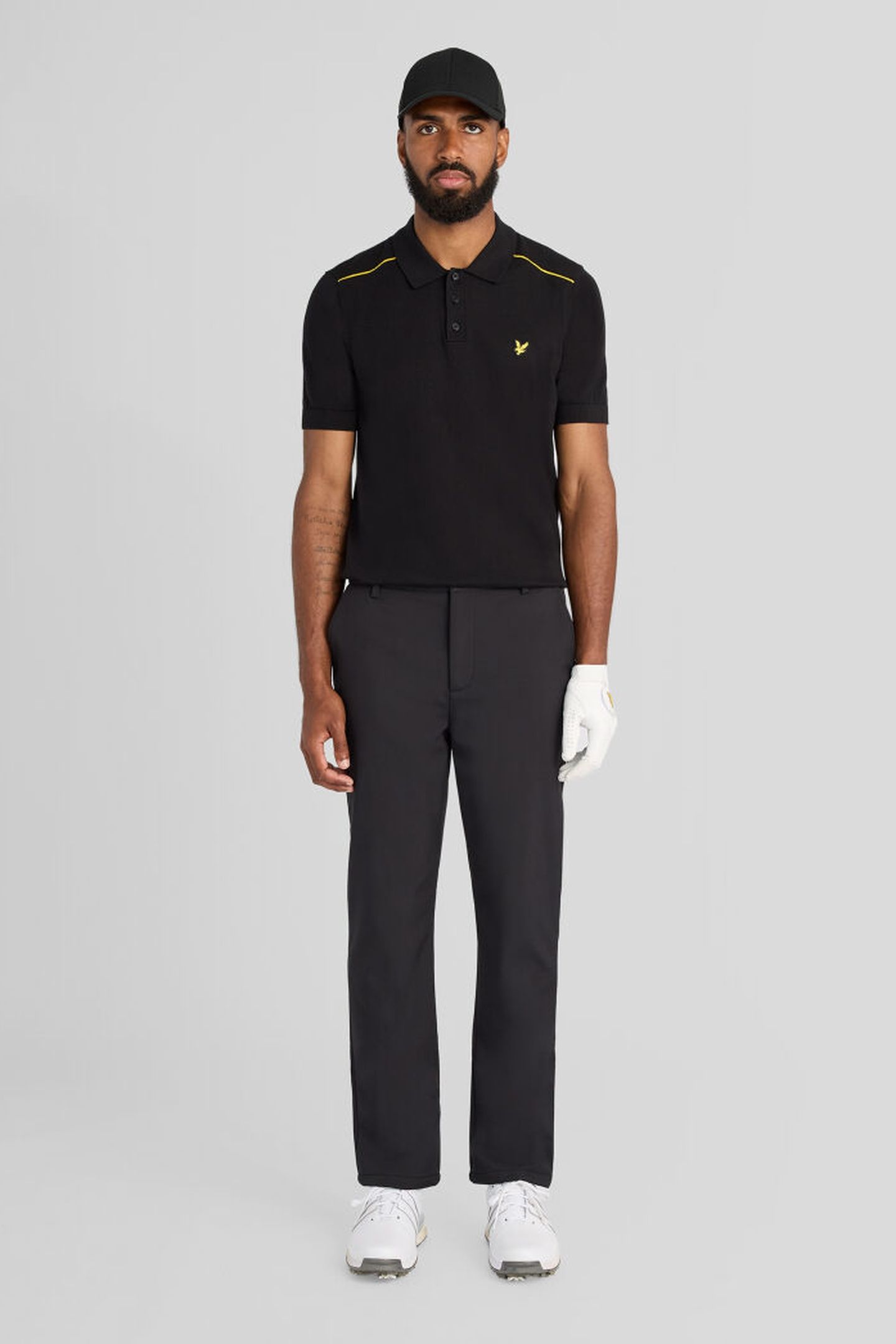 GOLF TIPPED KNITTED POLO JET BLACK 3