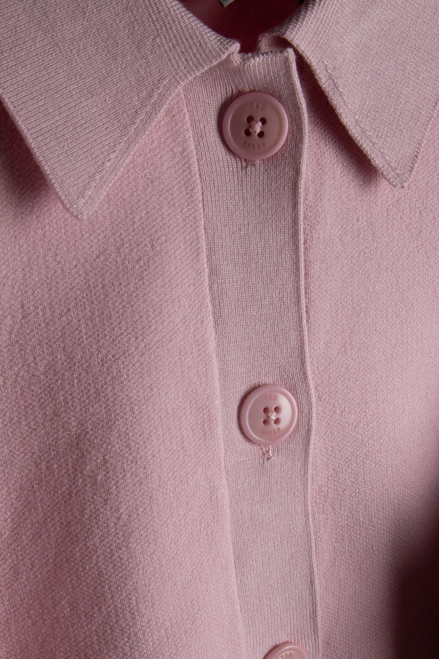 AIMLLI KNITTED JACQUARD COLLARED CARDIGAN PETAL PINK 5