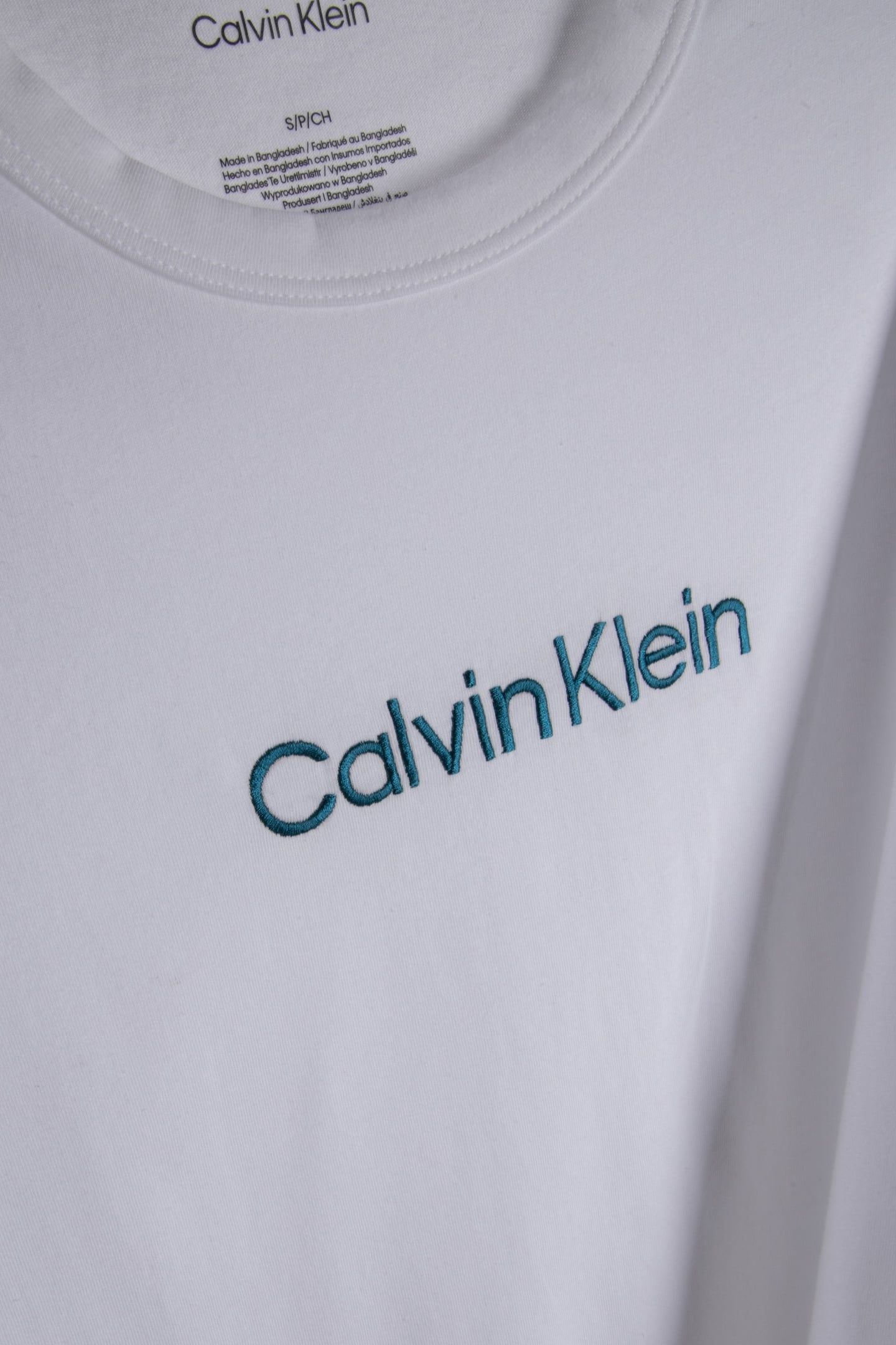 S/S CREW NECK CLASSIC WHITE W/DEEP LAGOON LOGO 4