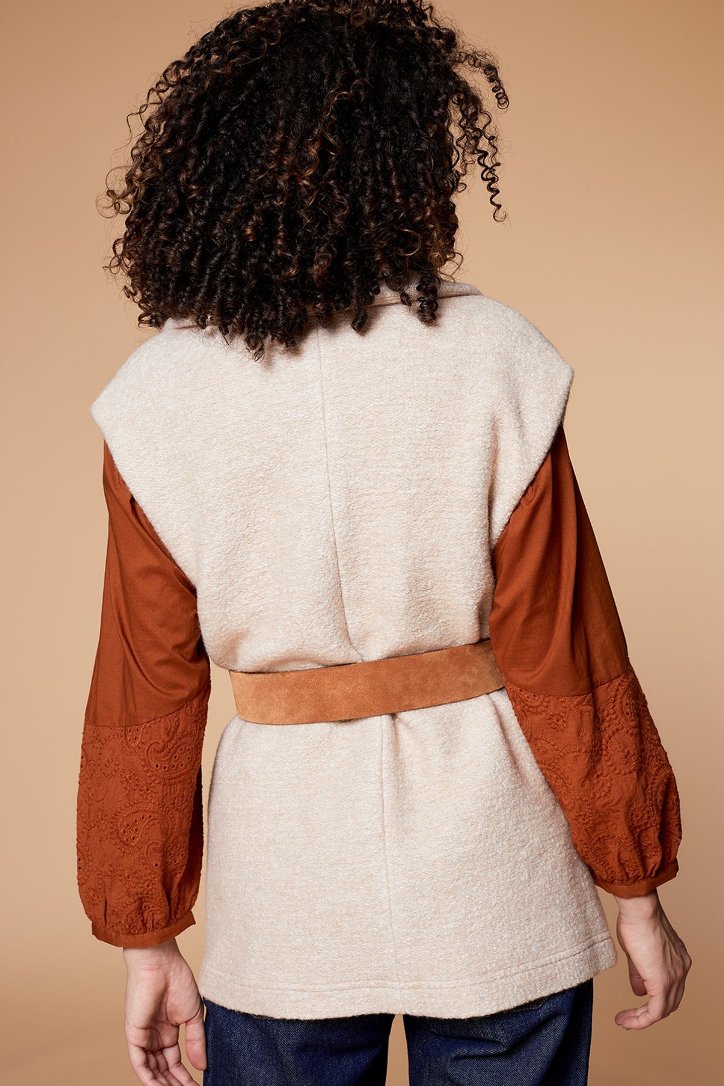 ANDREW . WIDE CARAMEL BELT IN PYTHON-EFFECT EMBOSSED LEATHER 2
