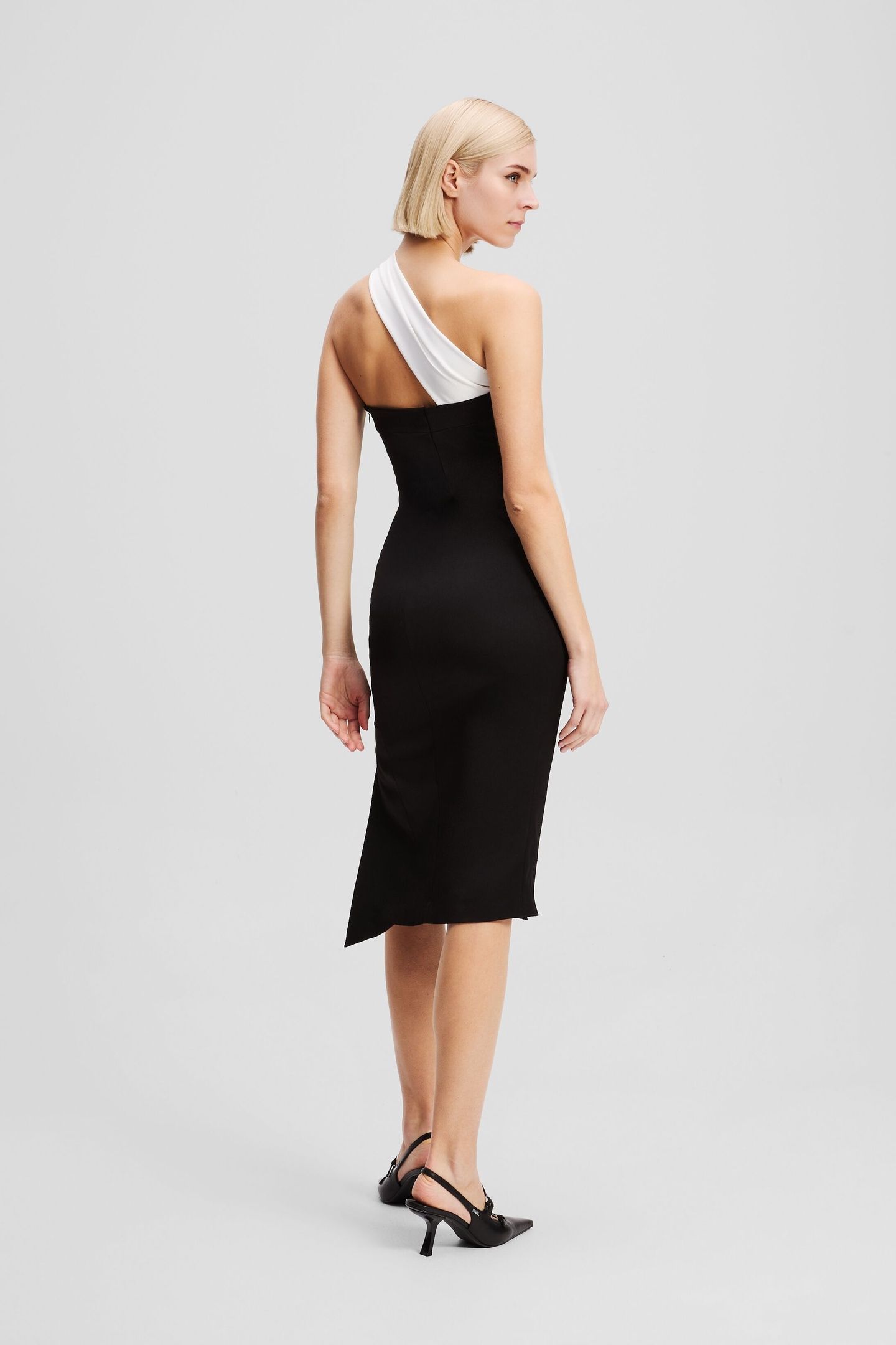 ASYMMETRICAL DRESS BLACK/WHITE 3