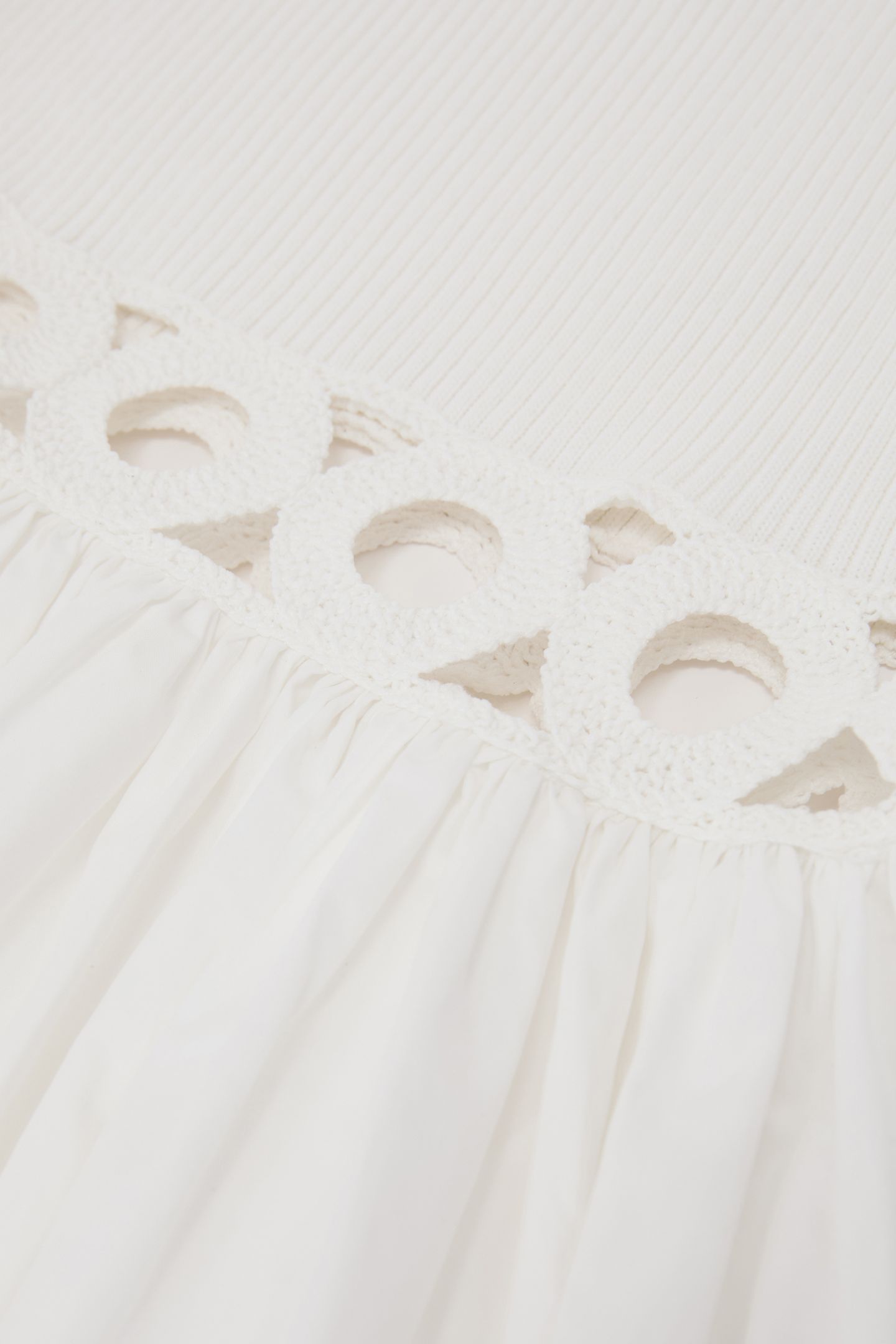KNIT WOVEN MIDI DRESS IVORY 7