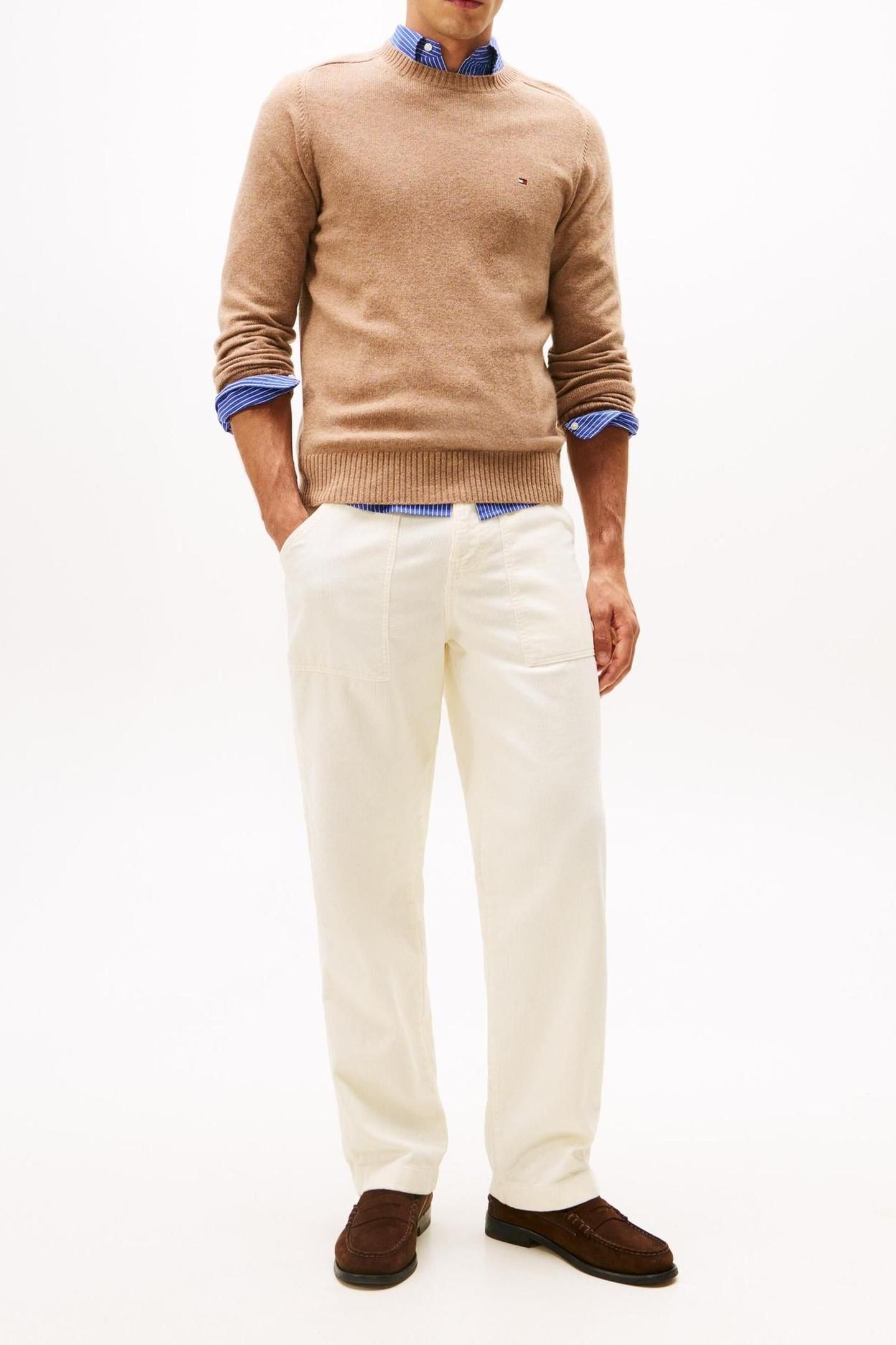 LAMBSWOOL CREW NECK SAFARI CANVAS HEATHER 1