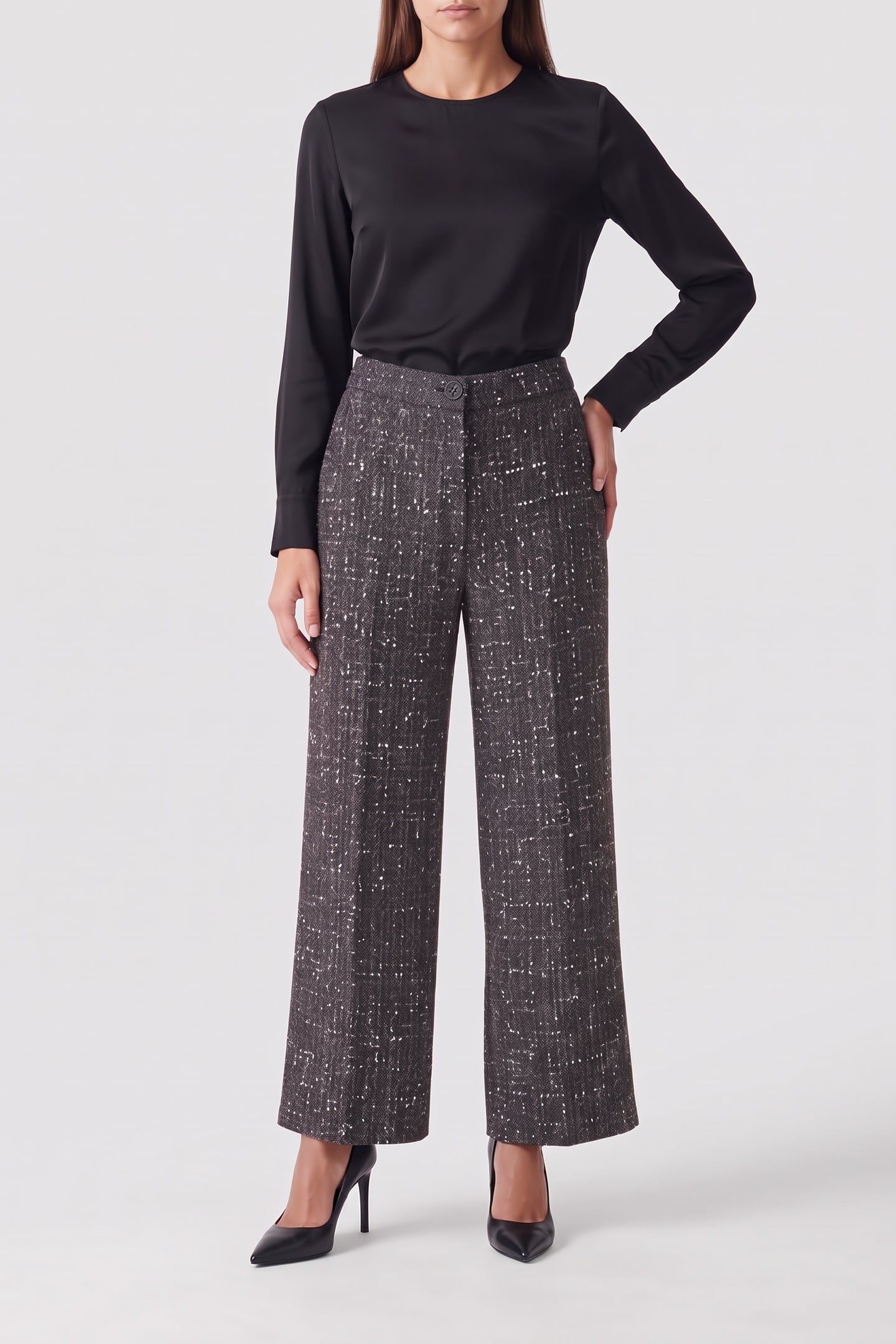 BOUCLE WIDE LEG PANTS GREY BOUCLE 2