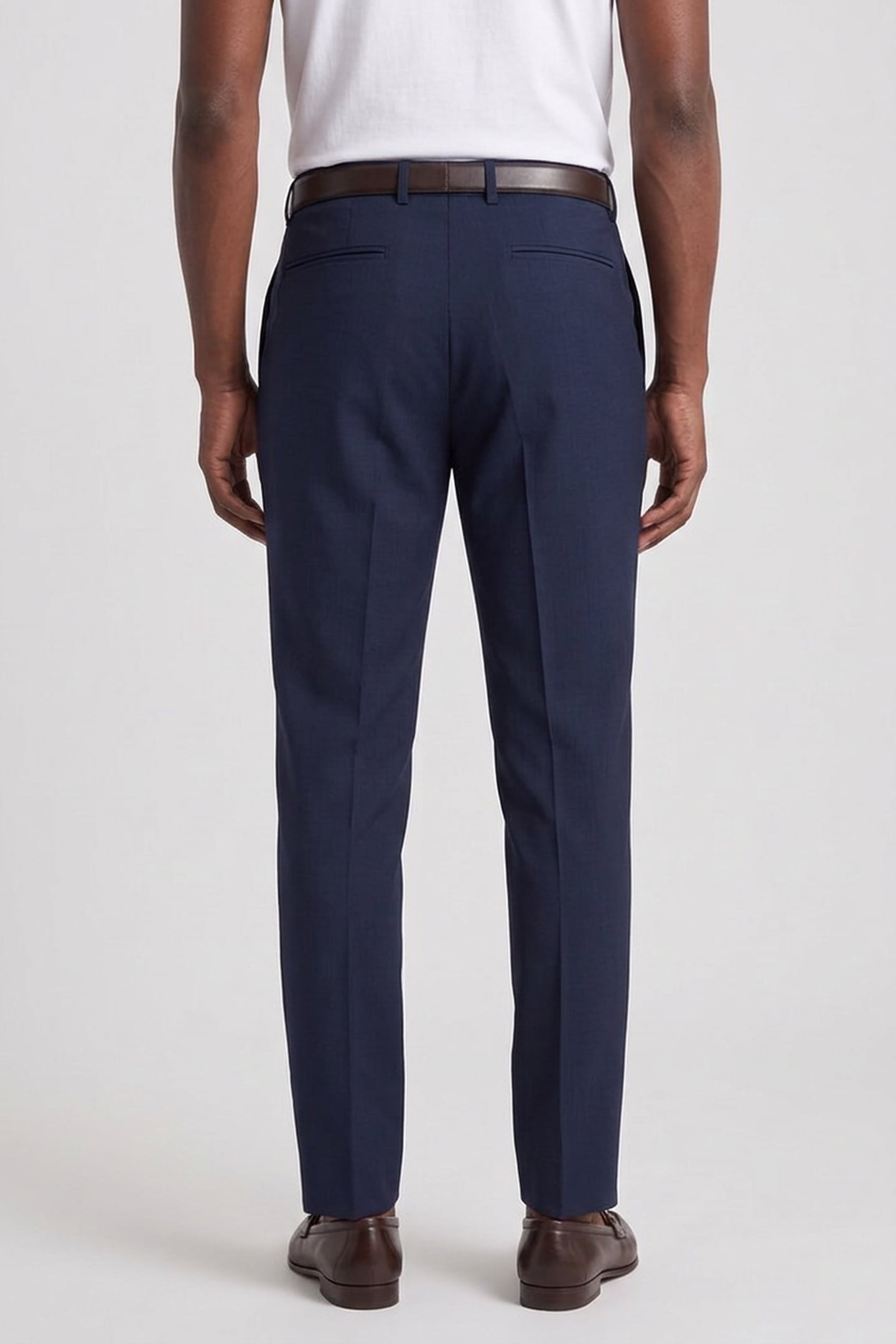 STRETCH WOOL REGULAR TROUSERS INK BLUE 2