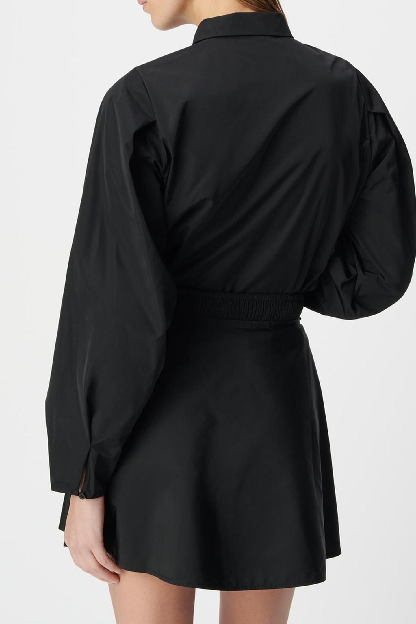 BLACK SATIN TAFFETA BODY SHIRT 2