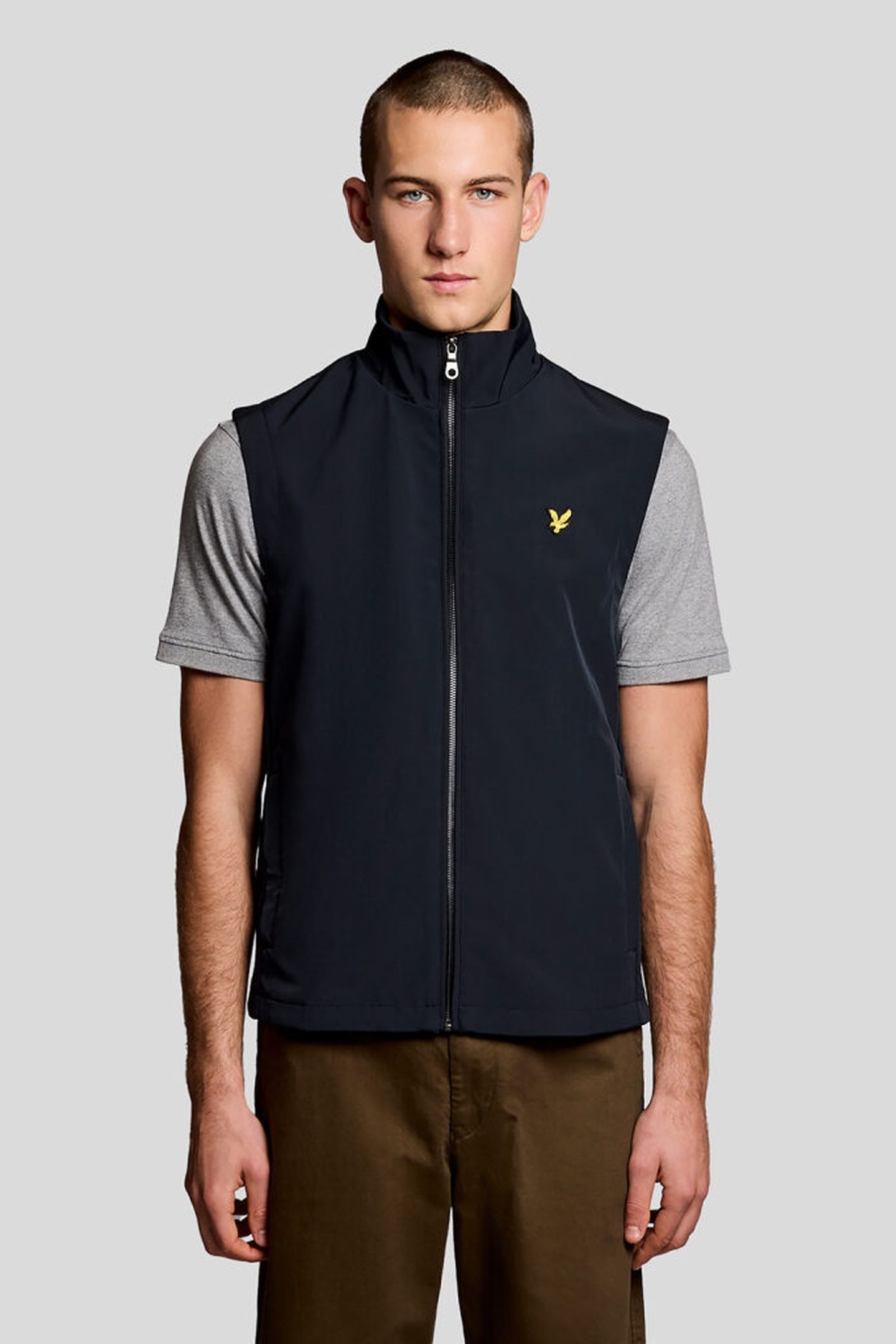 MESH BACK SOFTSHELL FUNNEL NECK GILET DARK NAVY 1