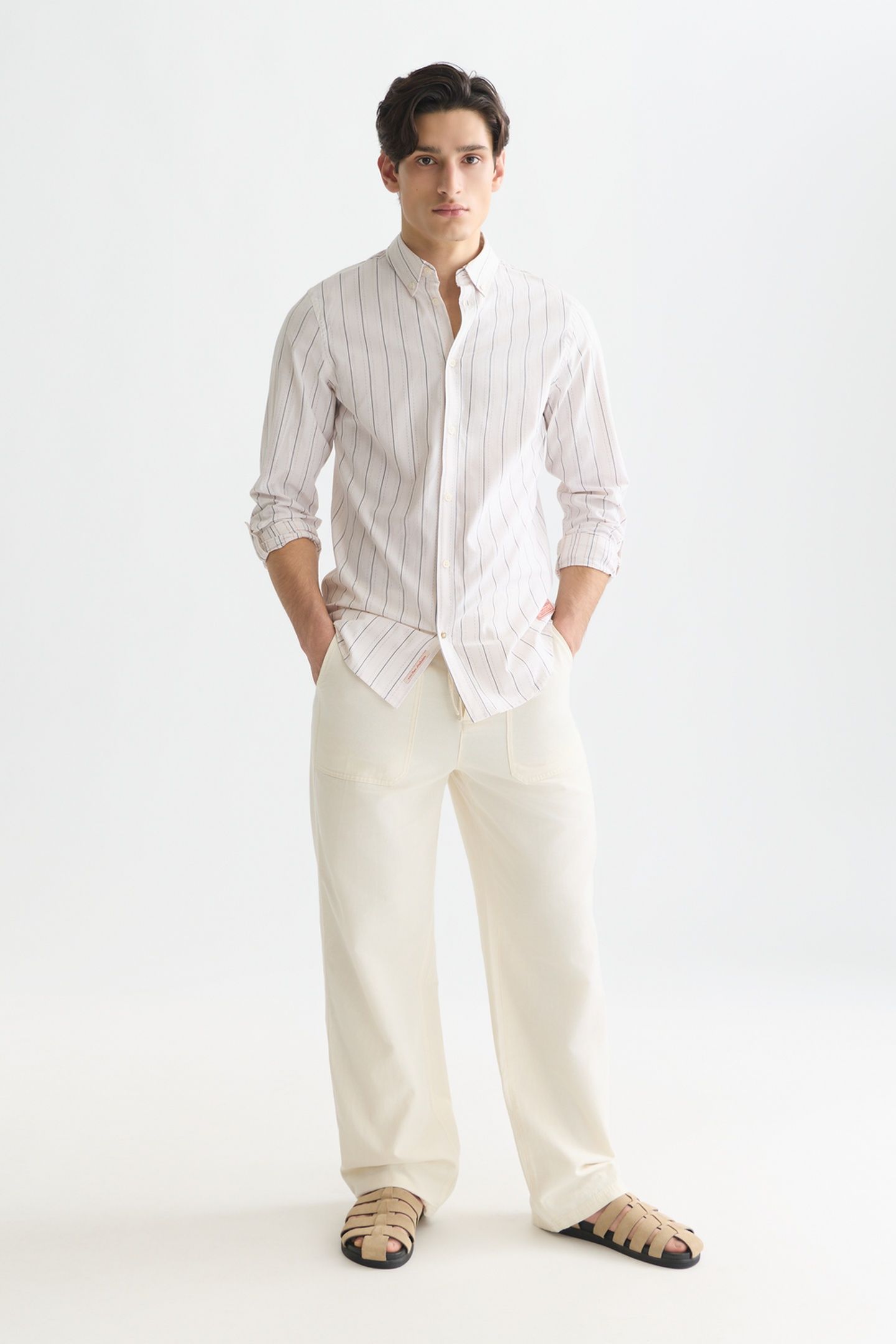 YARNDYED DOBBY REGULARFIT SHIRT WHITE TRADITIONAL 3