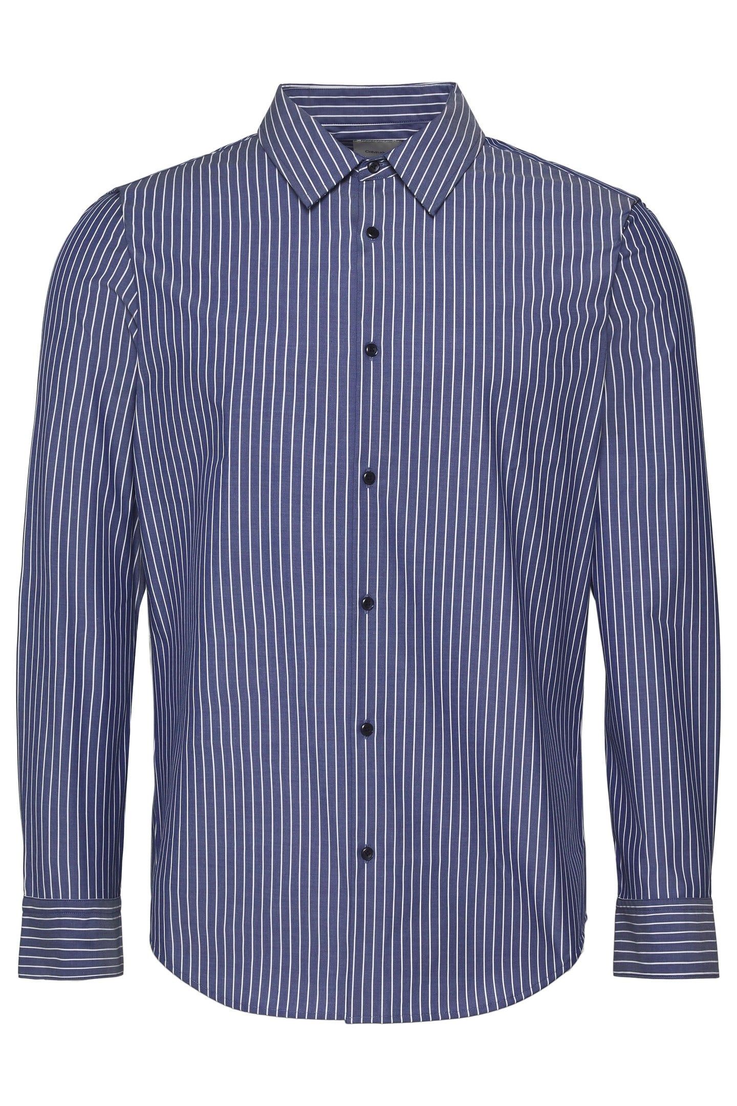 LS STRIPE SUPIMA SHIRT ADMIRAL BLUE 1