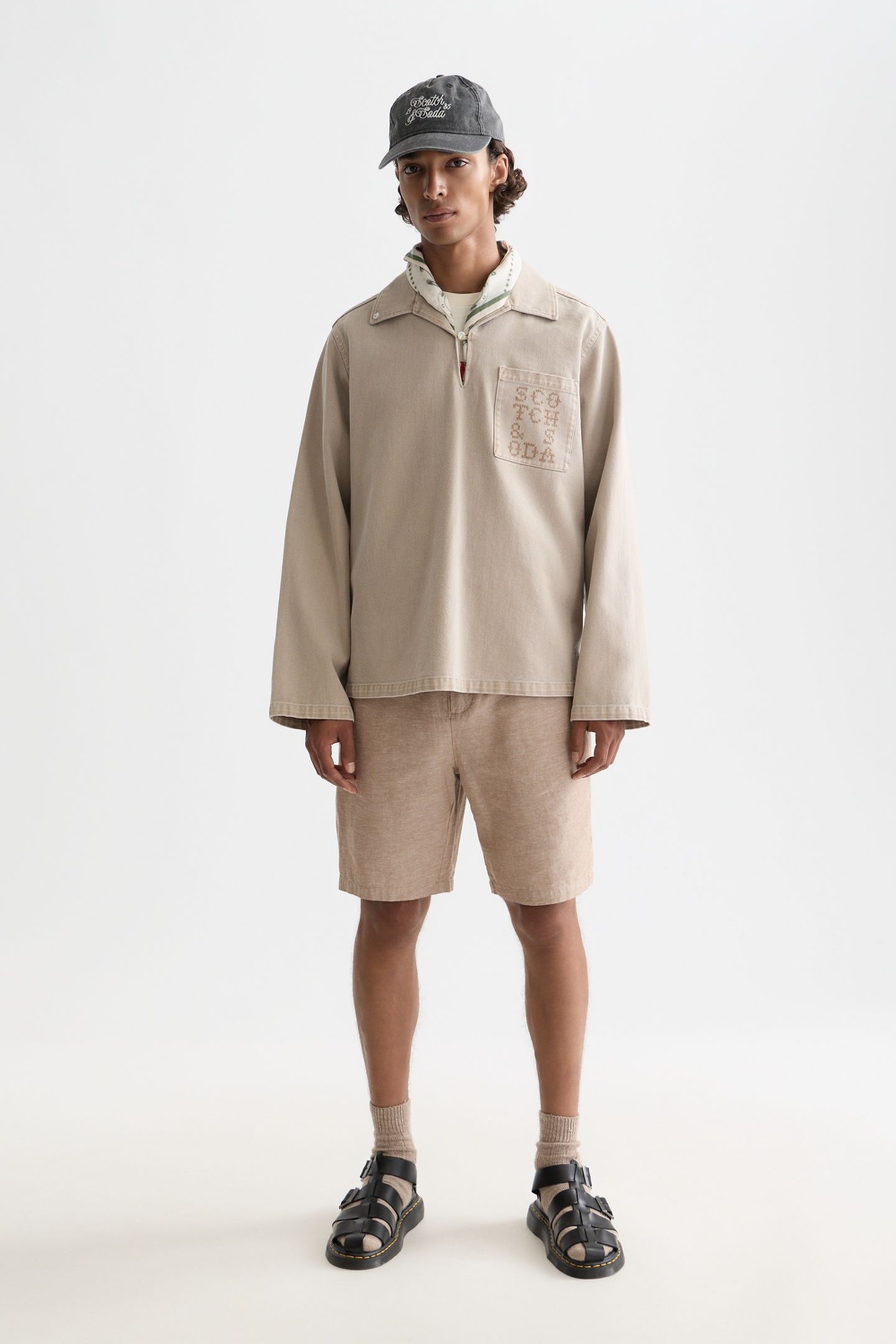 SEASONAL CORE FAVE COTTON LINEN REGULAR-FIT CHINO SHORTS LT  3