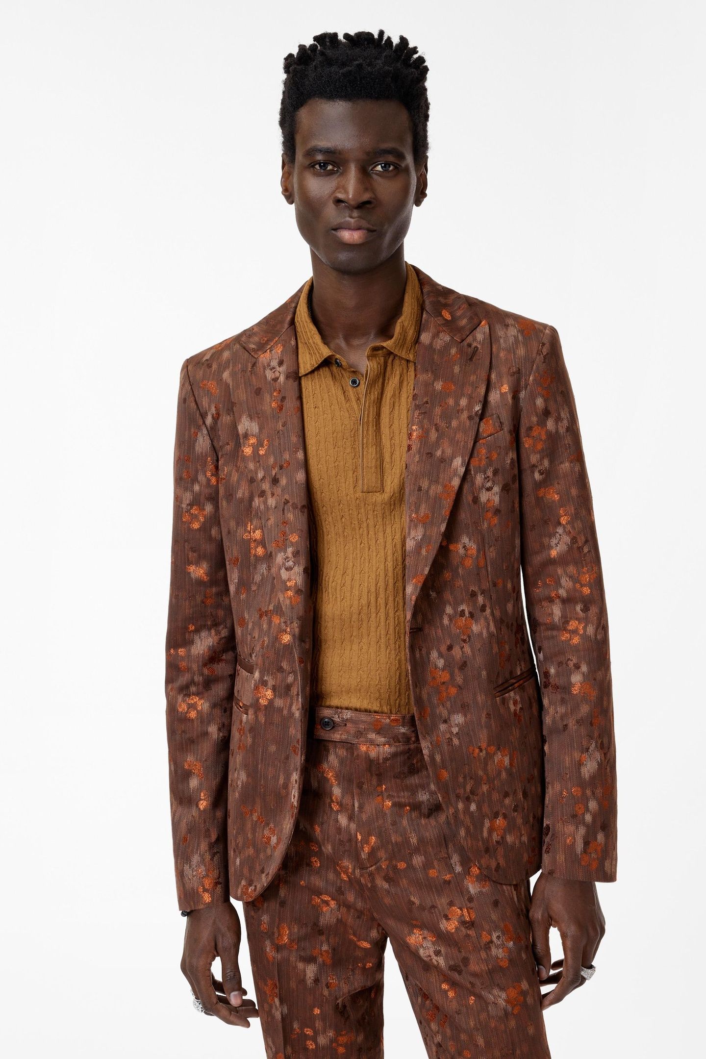 EDENWARD JACKET - WIDE PEAK LAPEL ONE BUTTON HAZELNUT 1