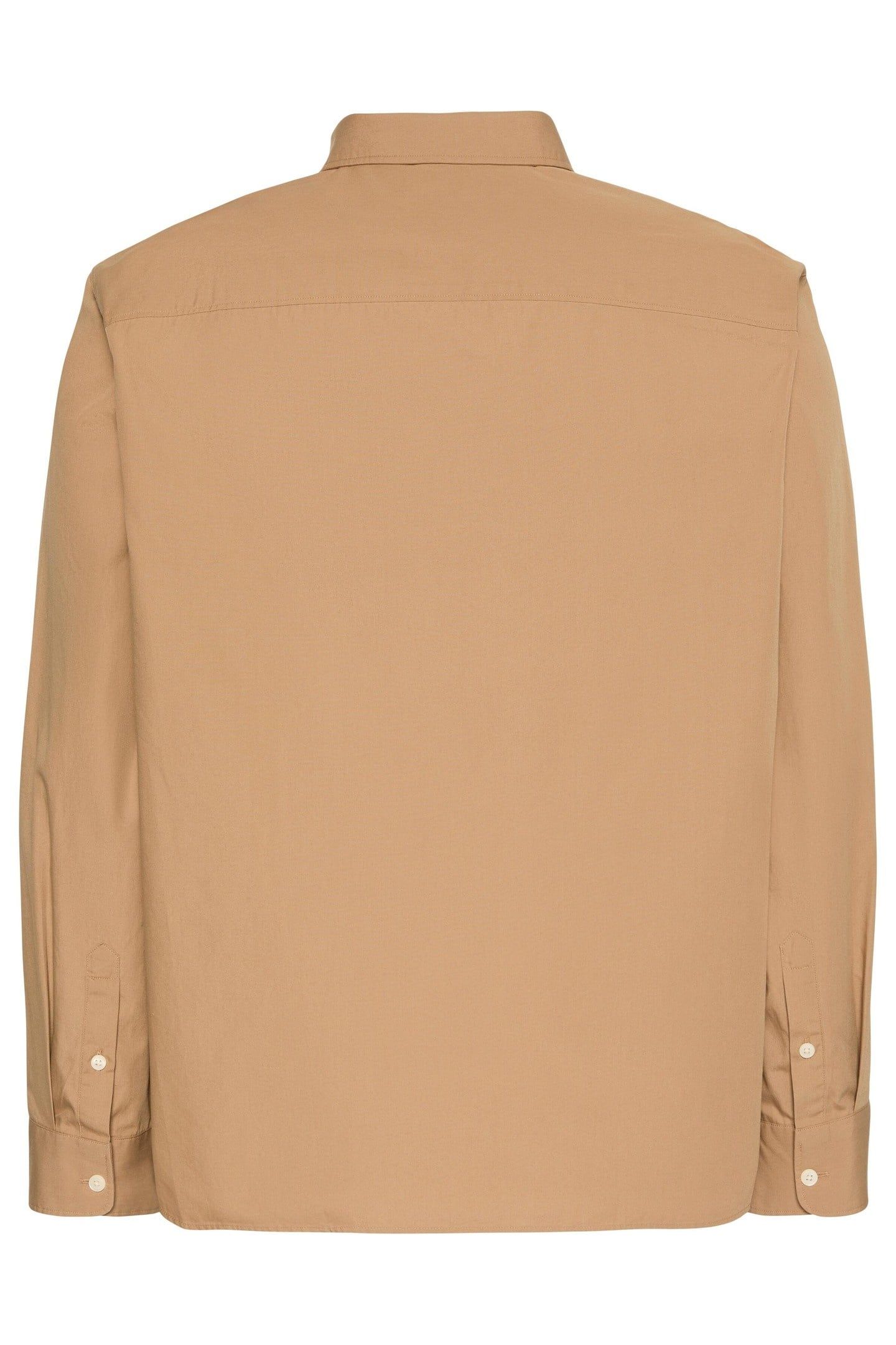 LS SOLID WASHED POPLIN SHIRT TIGERS EYE 2