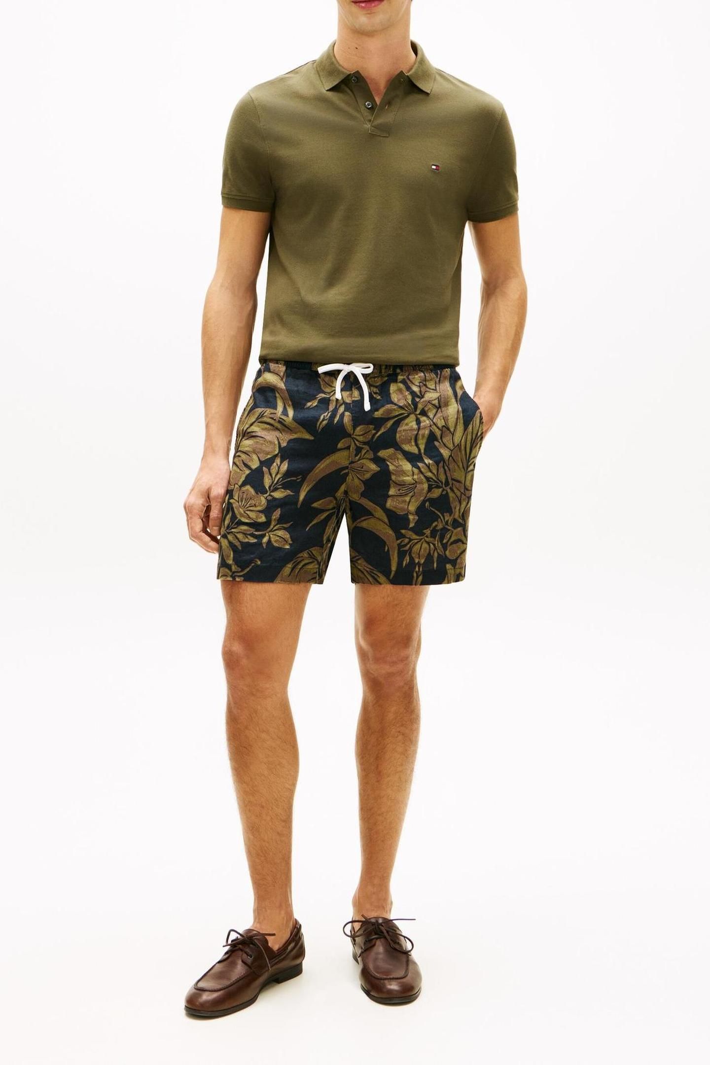 DOVER 6 PO LINEN SHORTS DARK NIGHT NAVY ALLOVER 1