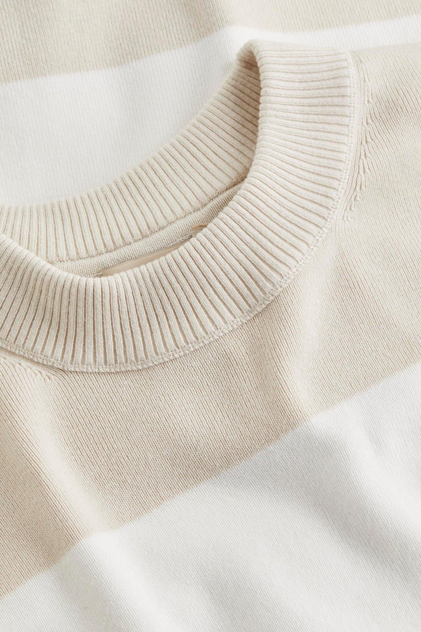 COTTON CREW NECK SWEATER MOONBEAM/IVORY 3