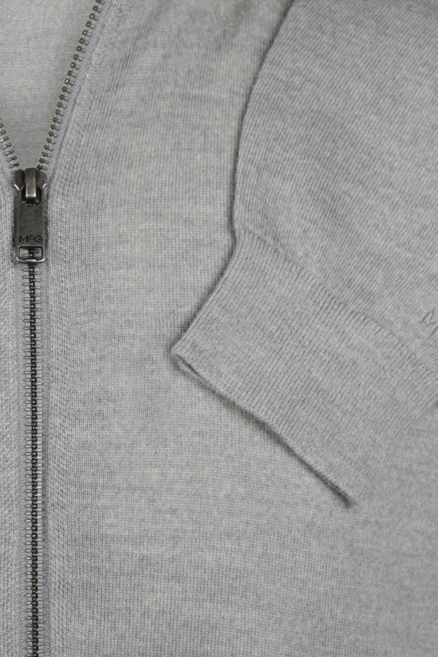 FINE MERINO ZIP THRU CARDIGAN MEDIUM GREY MELANGE 3
