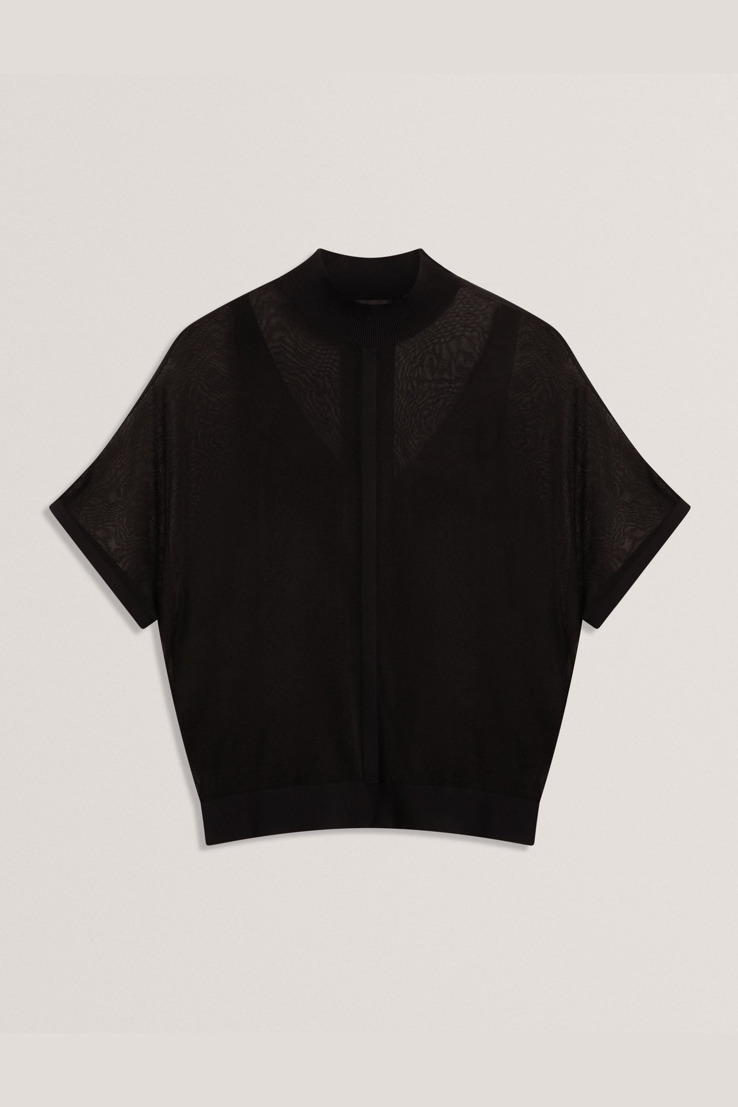 KNITTED TOP WITH SHEER DETAILING BLACK 3