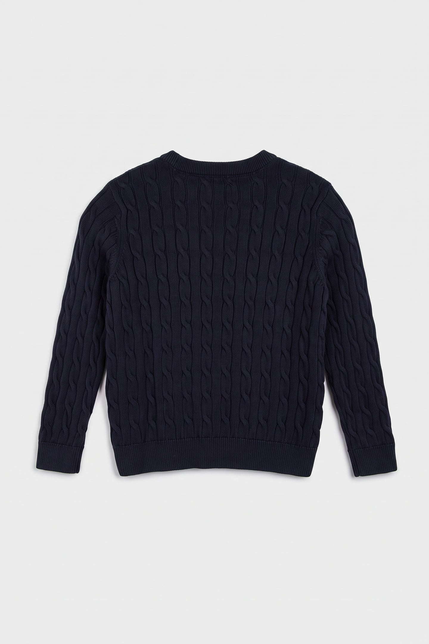 KIDS UNISEX COTTON CABLE SHIELD CREW EVENING BLUE 3