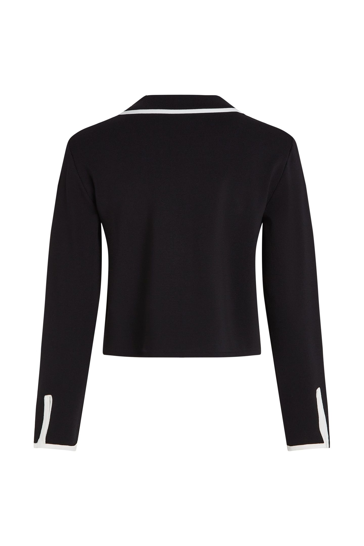 CONTRAST KNIT CARDIGAN BLACK/WHITE 5