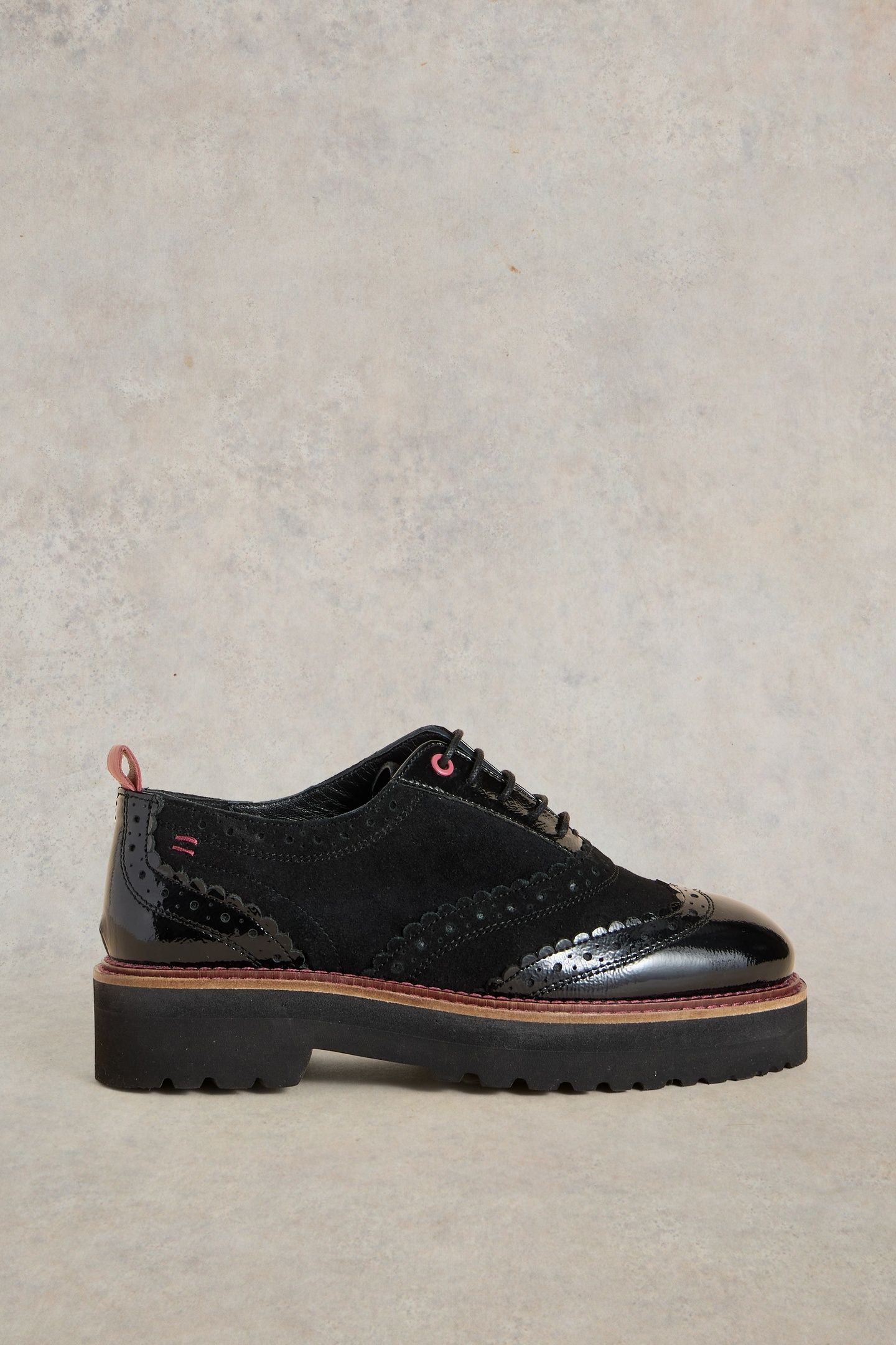 CHUNKY LACE UP BROGUE PURE BLK 1