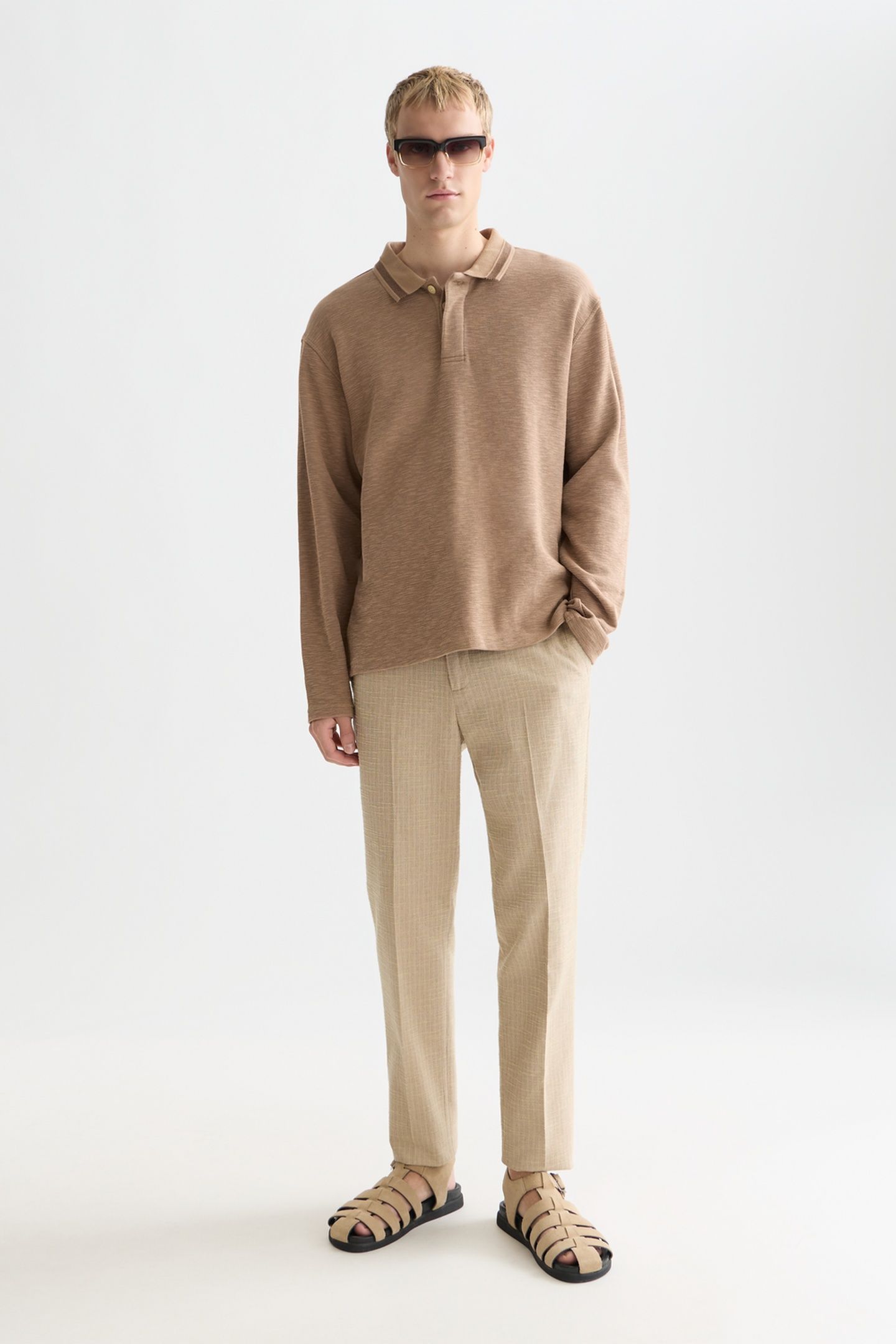 STUART STRUCTURED LINENBLEND REGULAR SLIMFIT CHINO MEDIUM BE 3