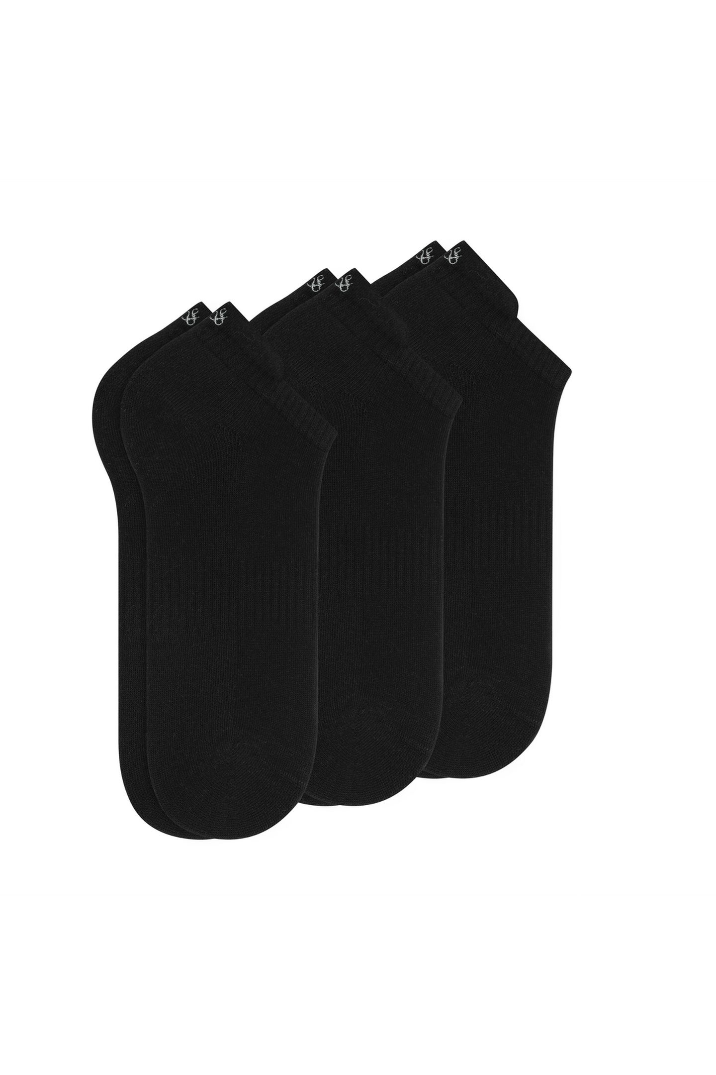 3PK MENS 1/2 TEERRY LOW CUT BLACK 1