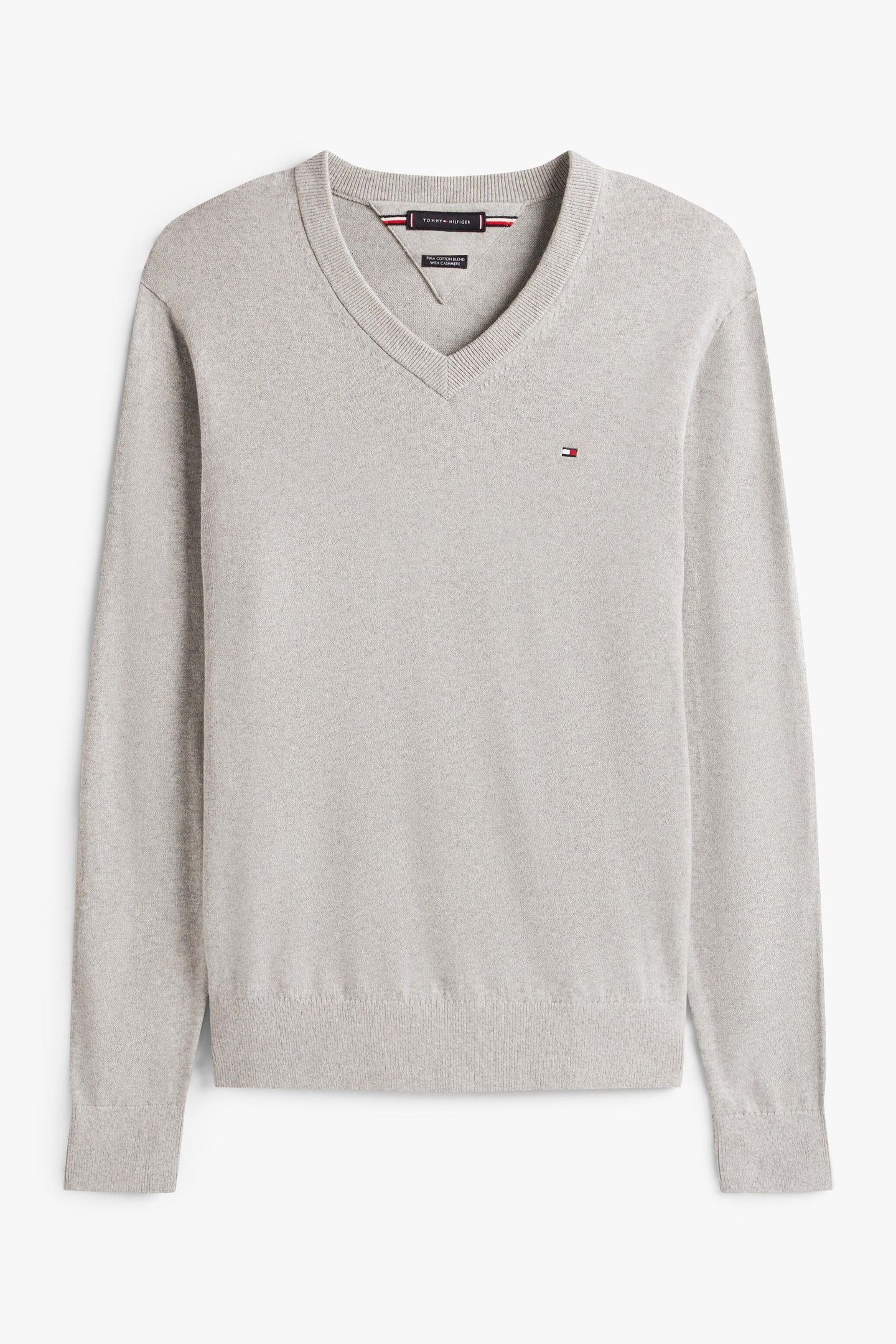 PIMA COTTON CASHMERE SWEATER LIGHT GREY HEATHER 5