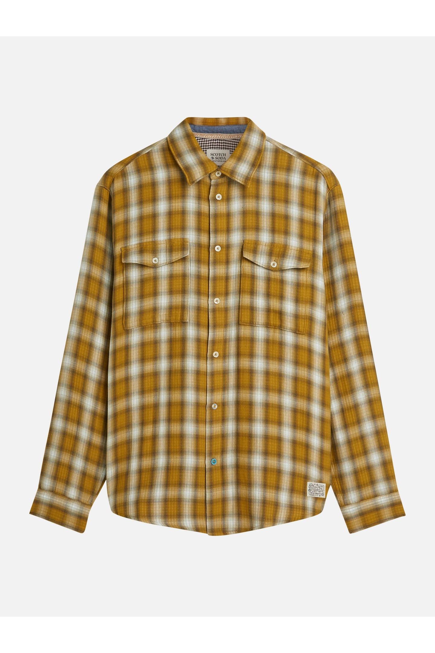 DOUBLE CLOTH CHECK RELAXEDFIT SHIRT MED YELLOW 1