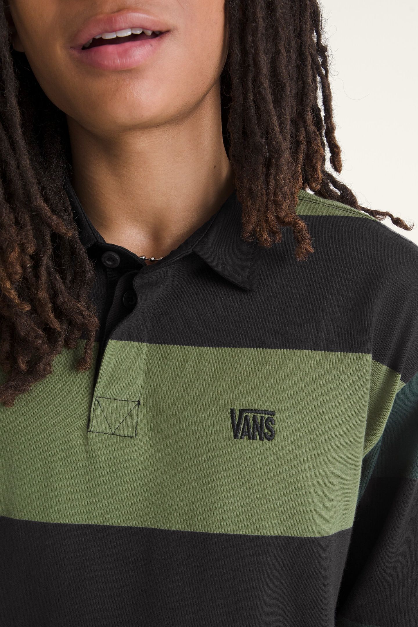 2-TONE STRIPE WARD RUGBY LS BLACK/GREEN BALSAM 5