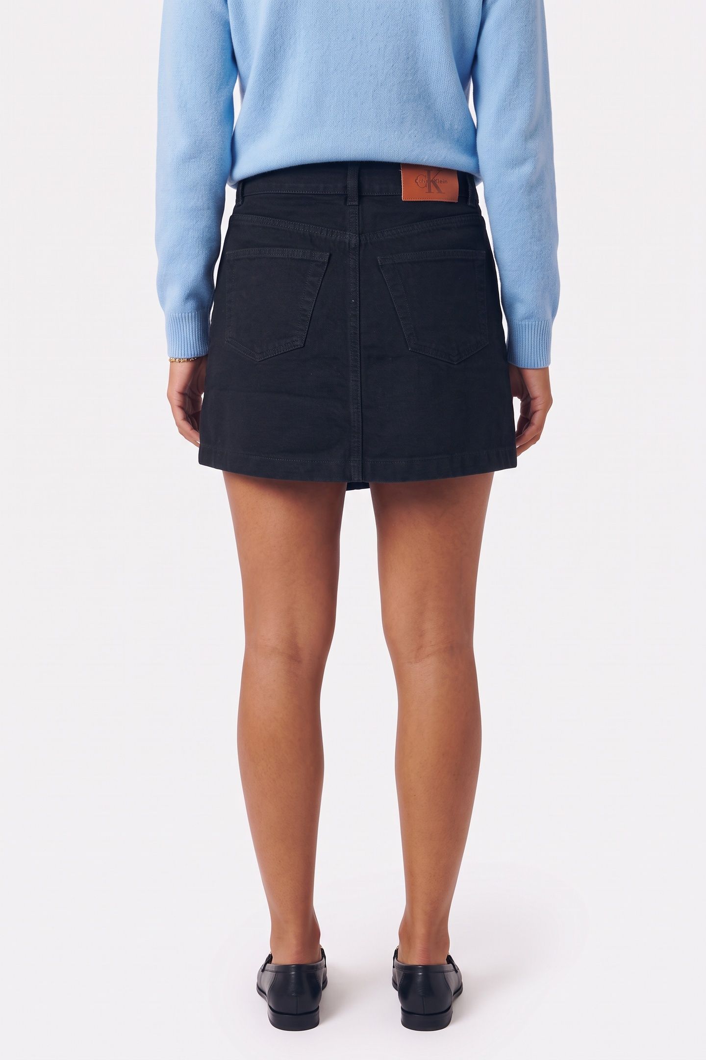 DENIM MINI WRAP SKIRT SOFT BLACK 2