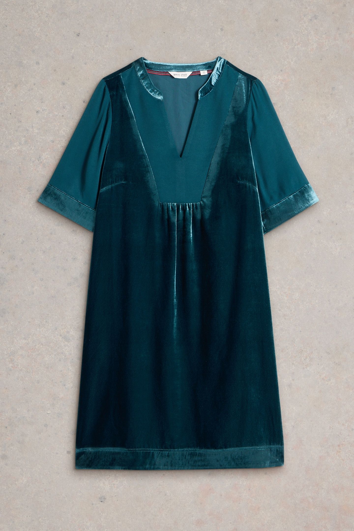 ASH VELVET MIX DRESS DK TEAL 4