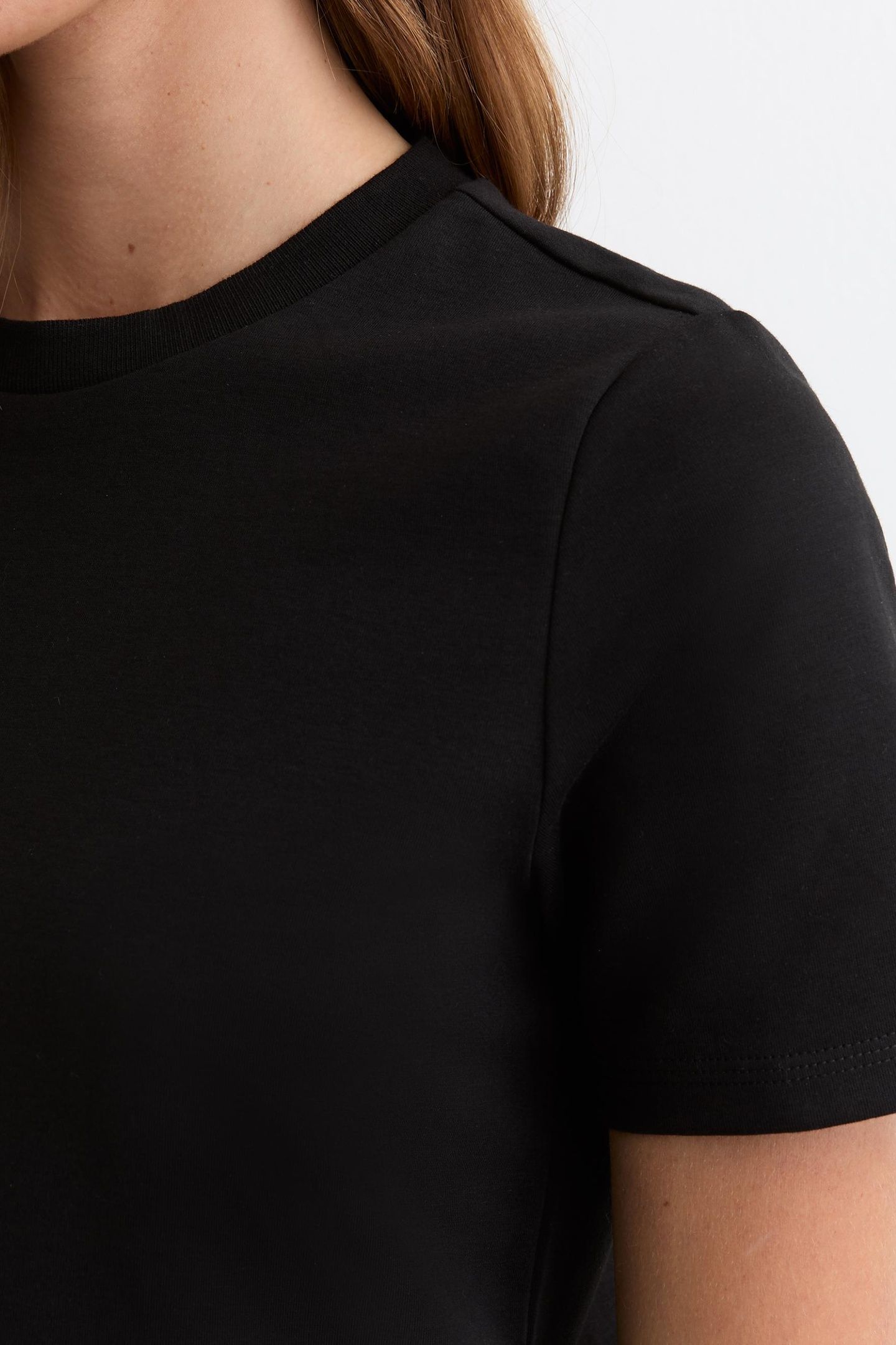 COTTONS CREW NECK TEE BLACK 5