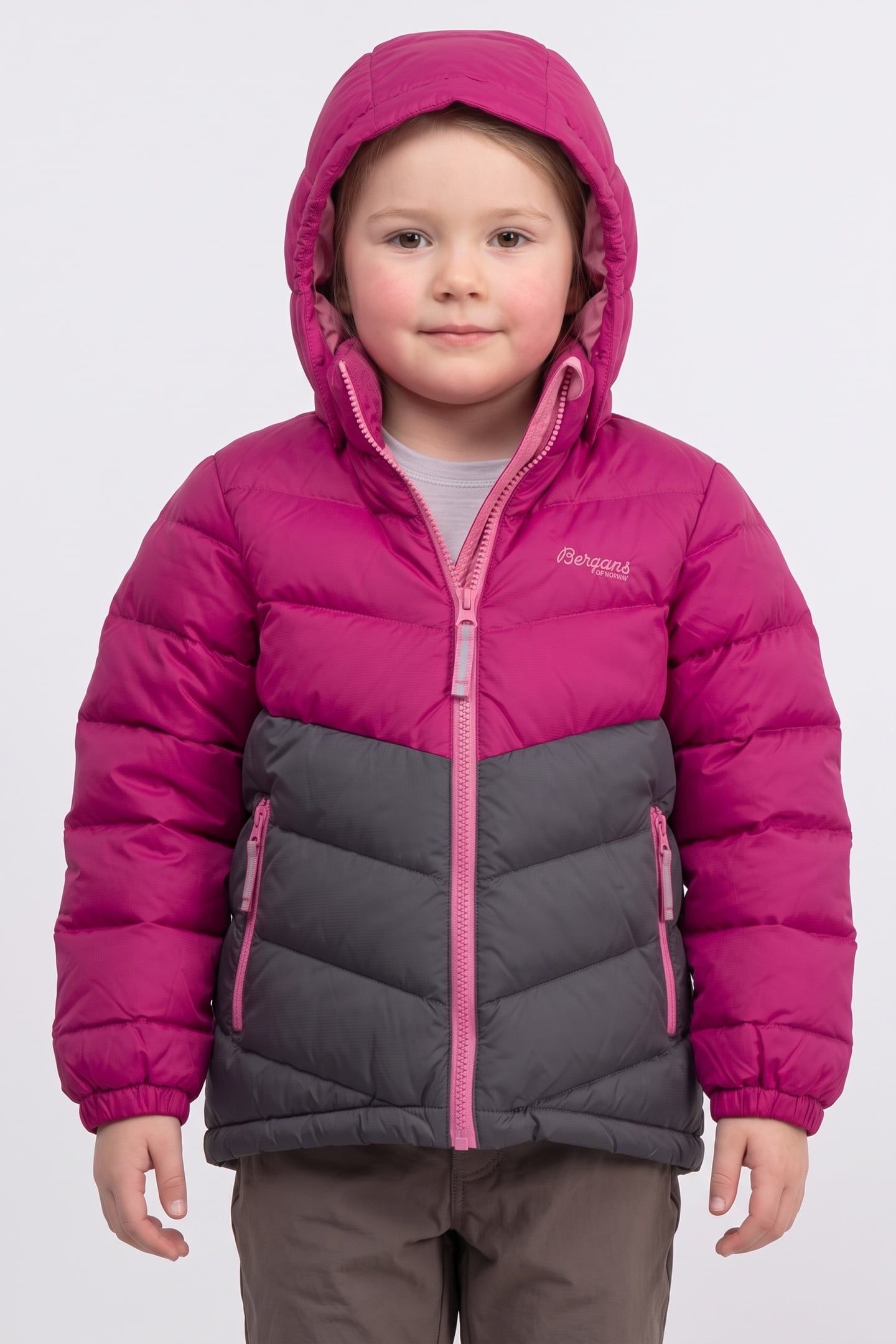 BISMO DOWN KIDS JACKET PURPLE/SOLID CHARCOAL/IBIS ROSE 1