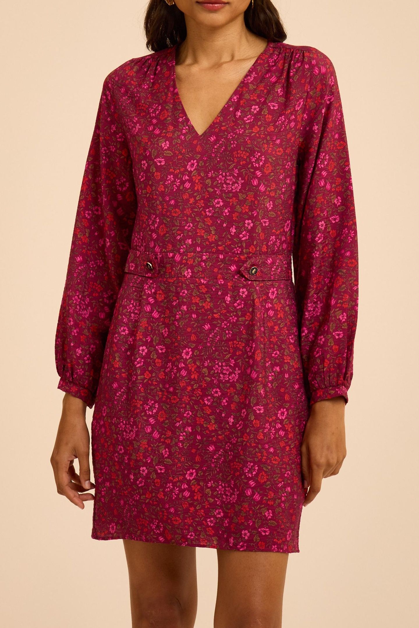 PINK DRESS WITH FLORAL PRINT 1