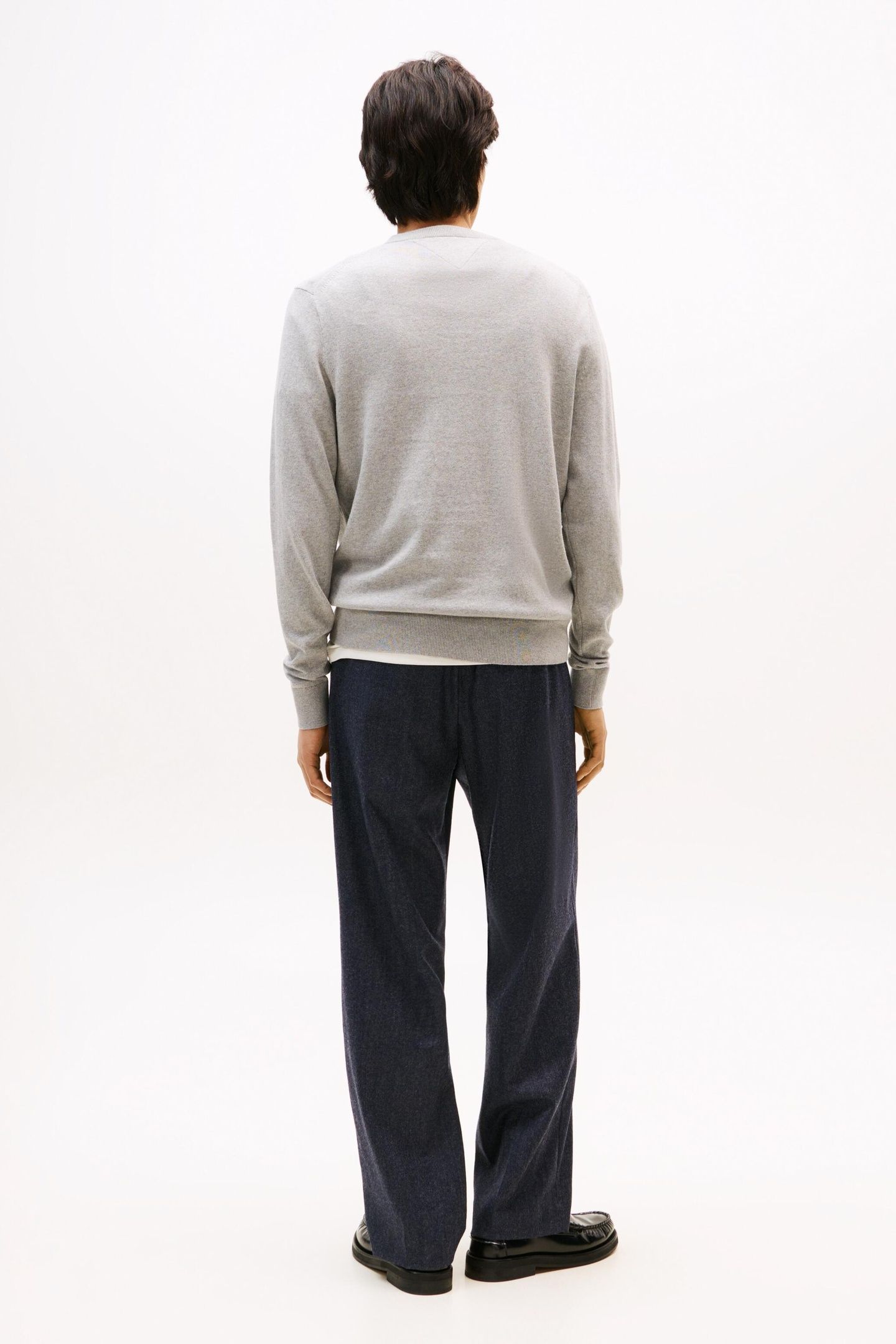 PIMA COTTON CASHMERE SWEATER LIGHT GREY HEATHER 3