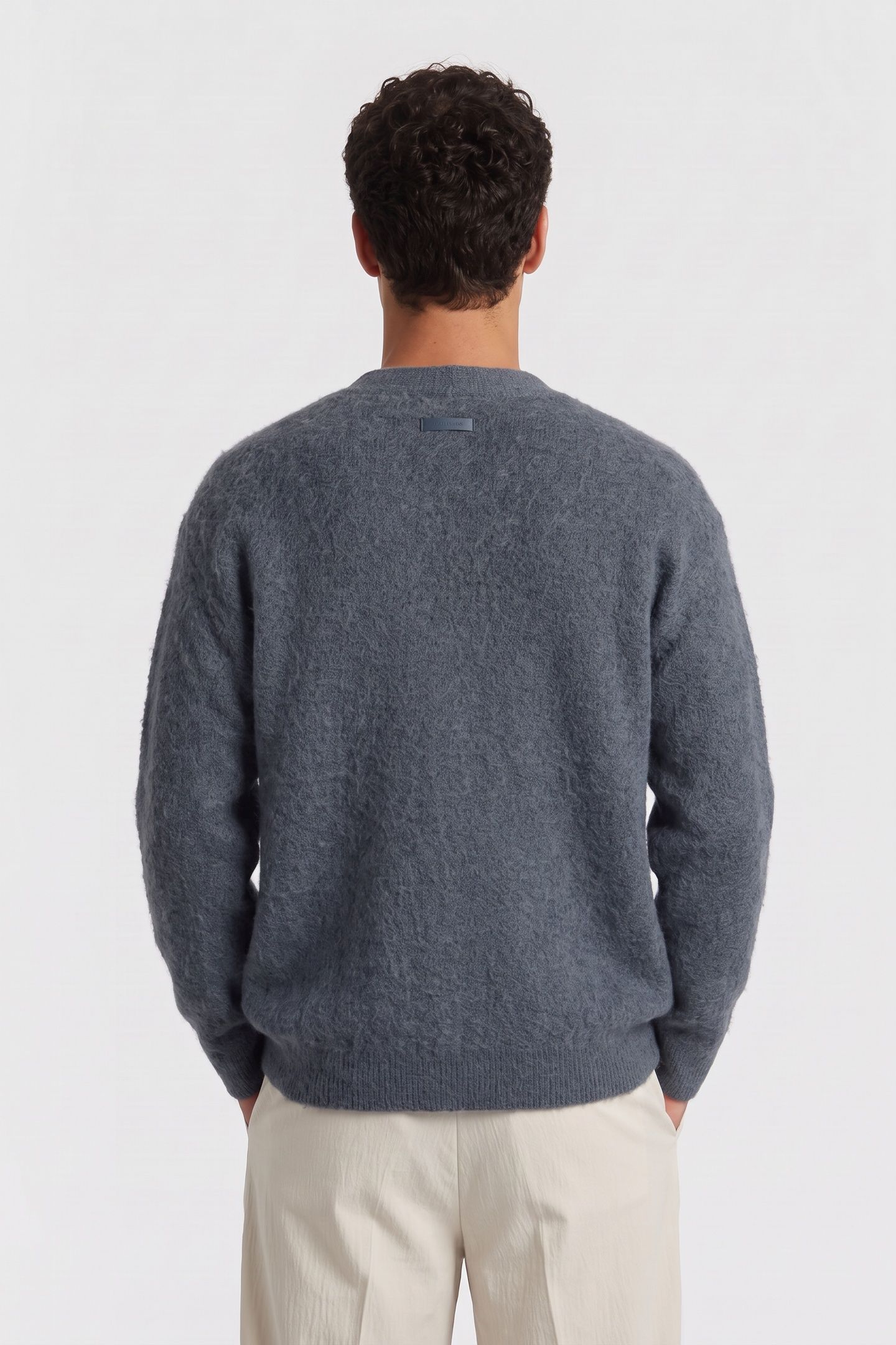 LS BRUSHED ALPACA CARDIGAN HARLEM NIGHT BLUE 2