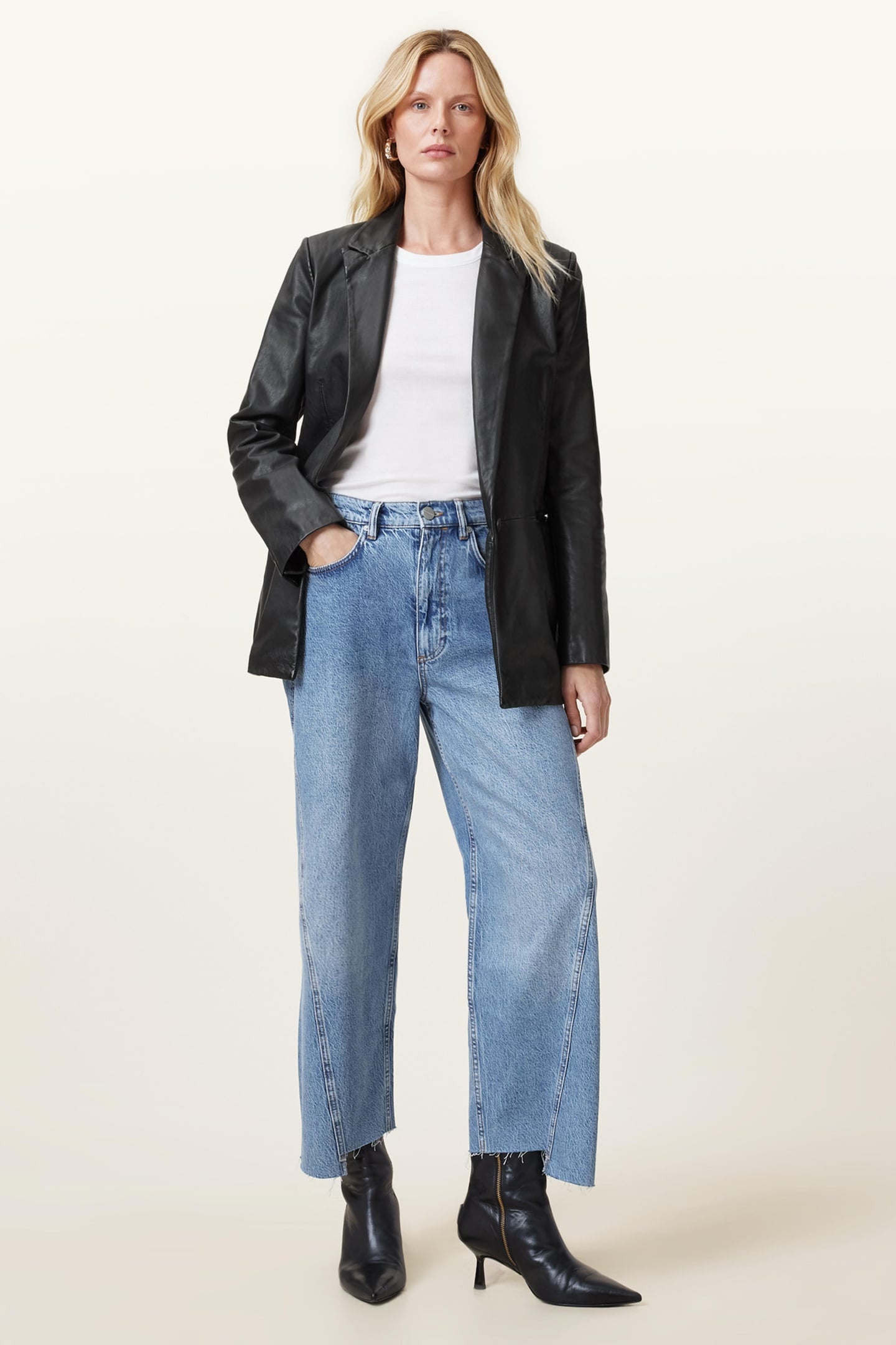 DERI LEATHER BLAZER BLACK 4