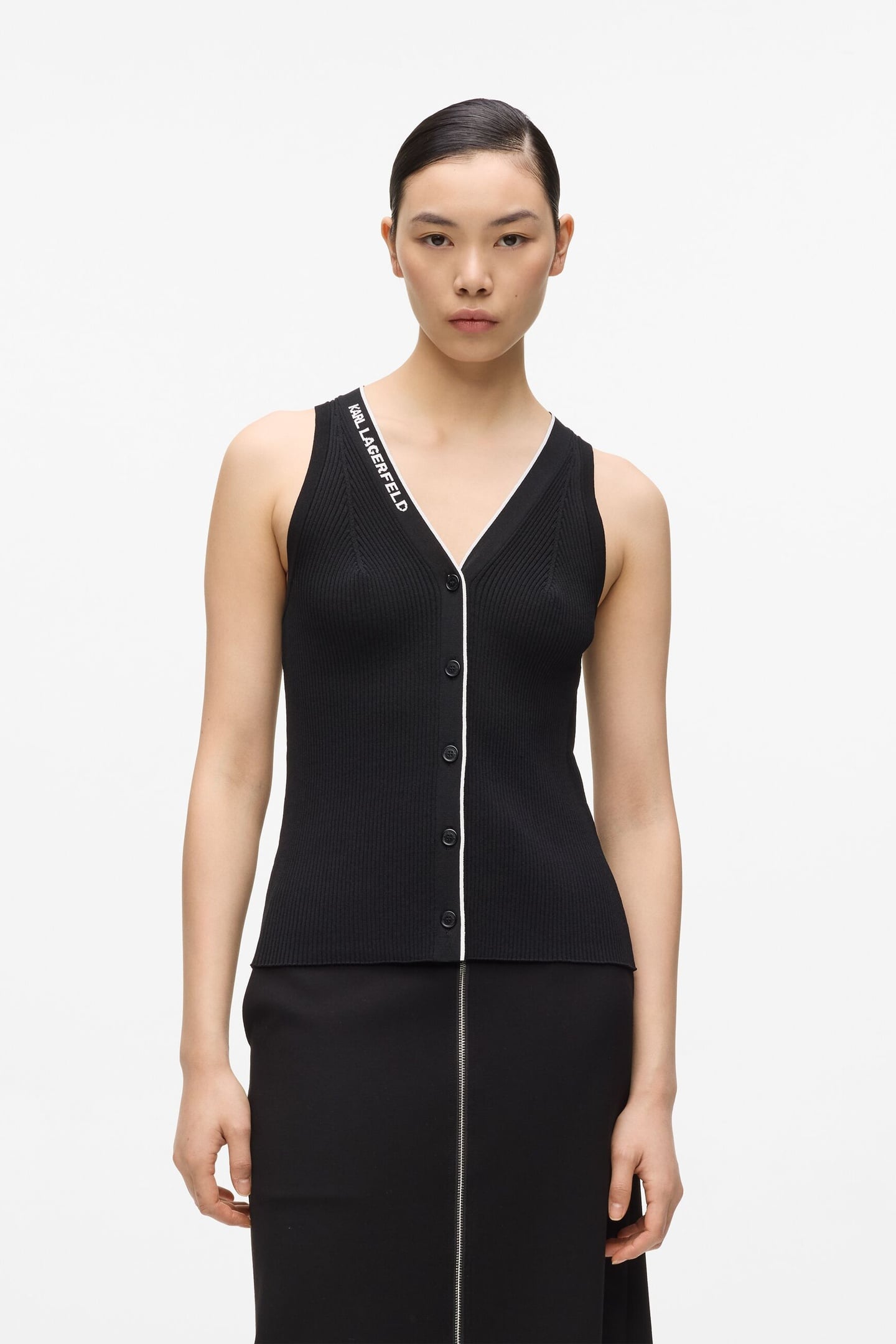 LOGO KNIT DAY TOP BLACK/WHITE 1