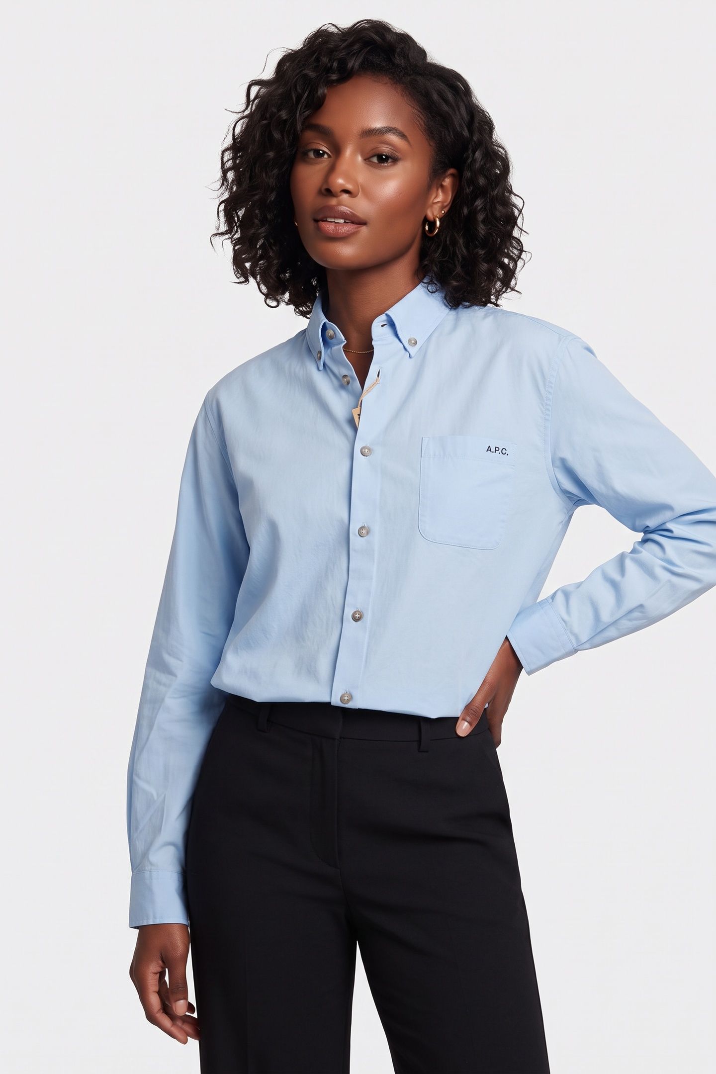UNISEX SHIRT MATEO LOGO LIGHT BLUE 2
