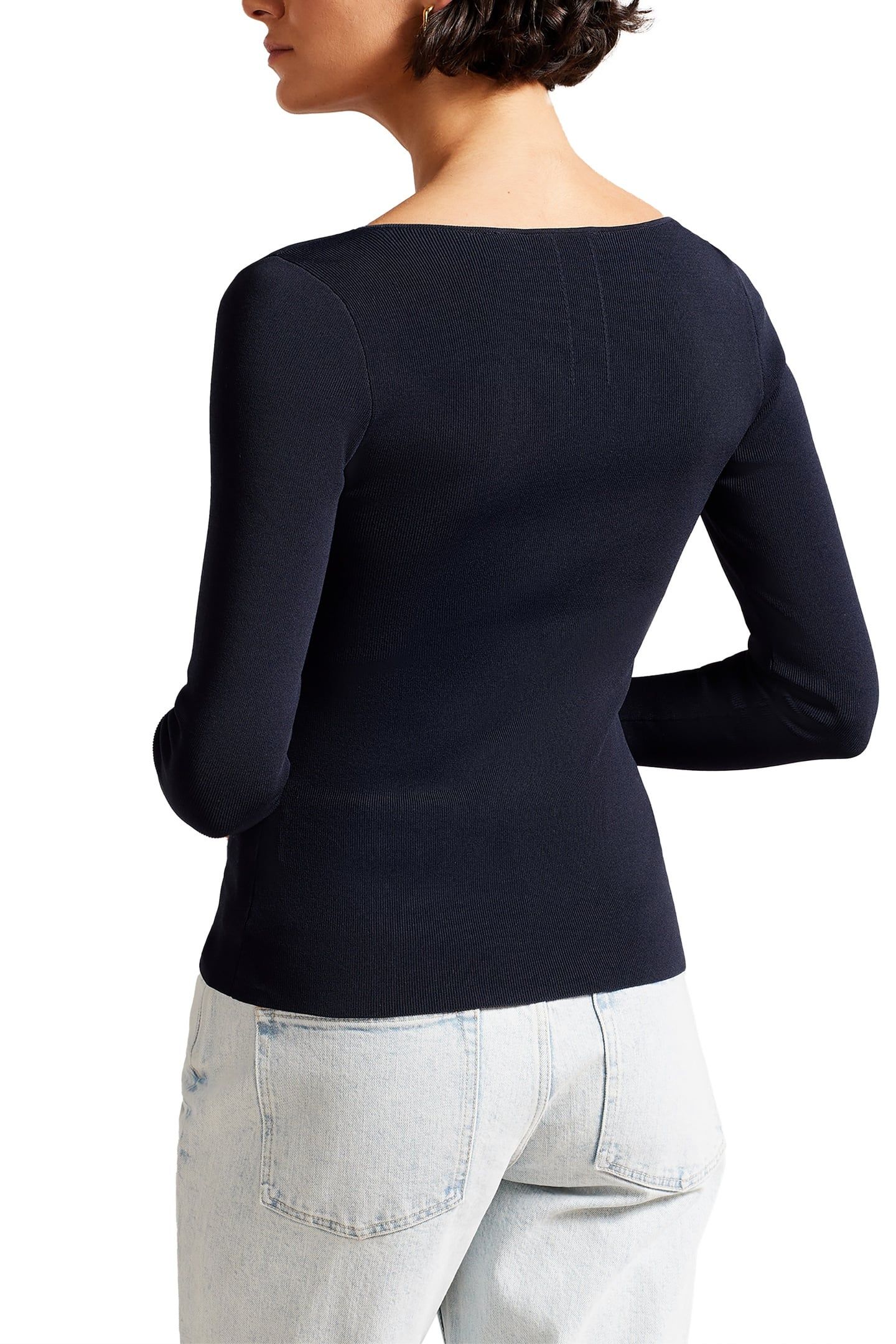 CILESTE V NECK SLIM FIT KNIT TOP BLUE 2