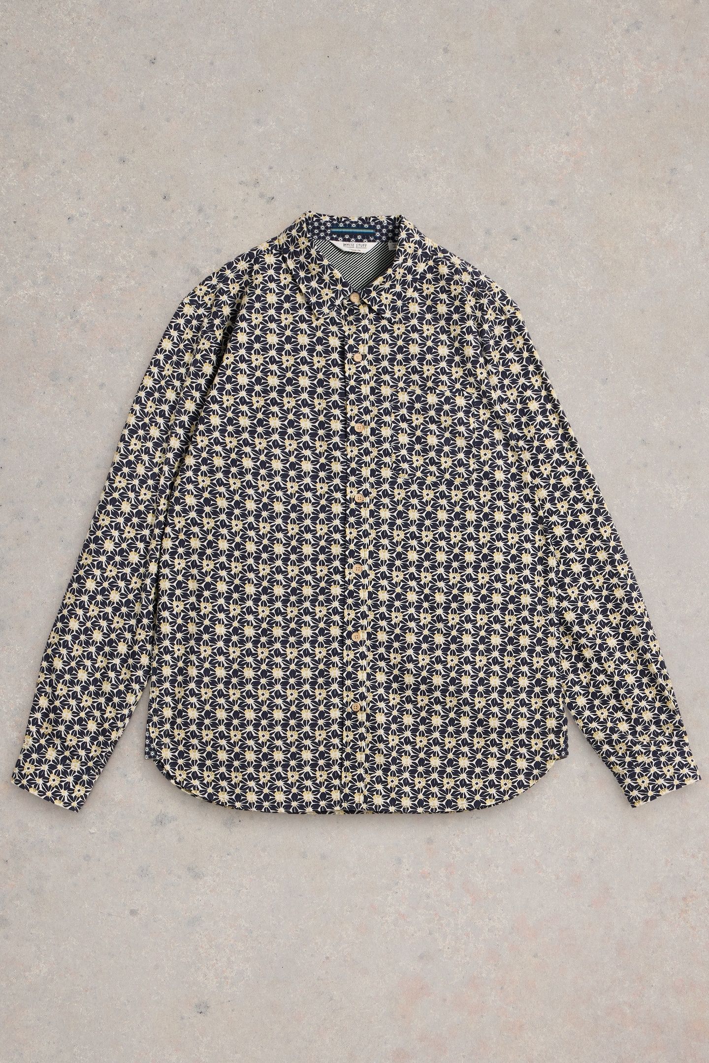 FUJI FLOWER PRINTED SHIRT NAVY PR 4